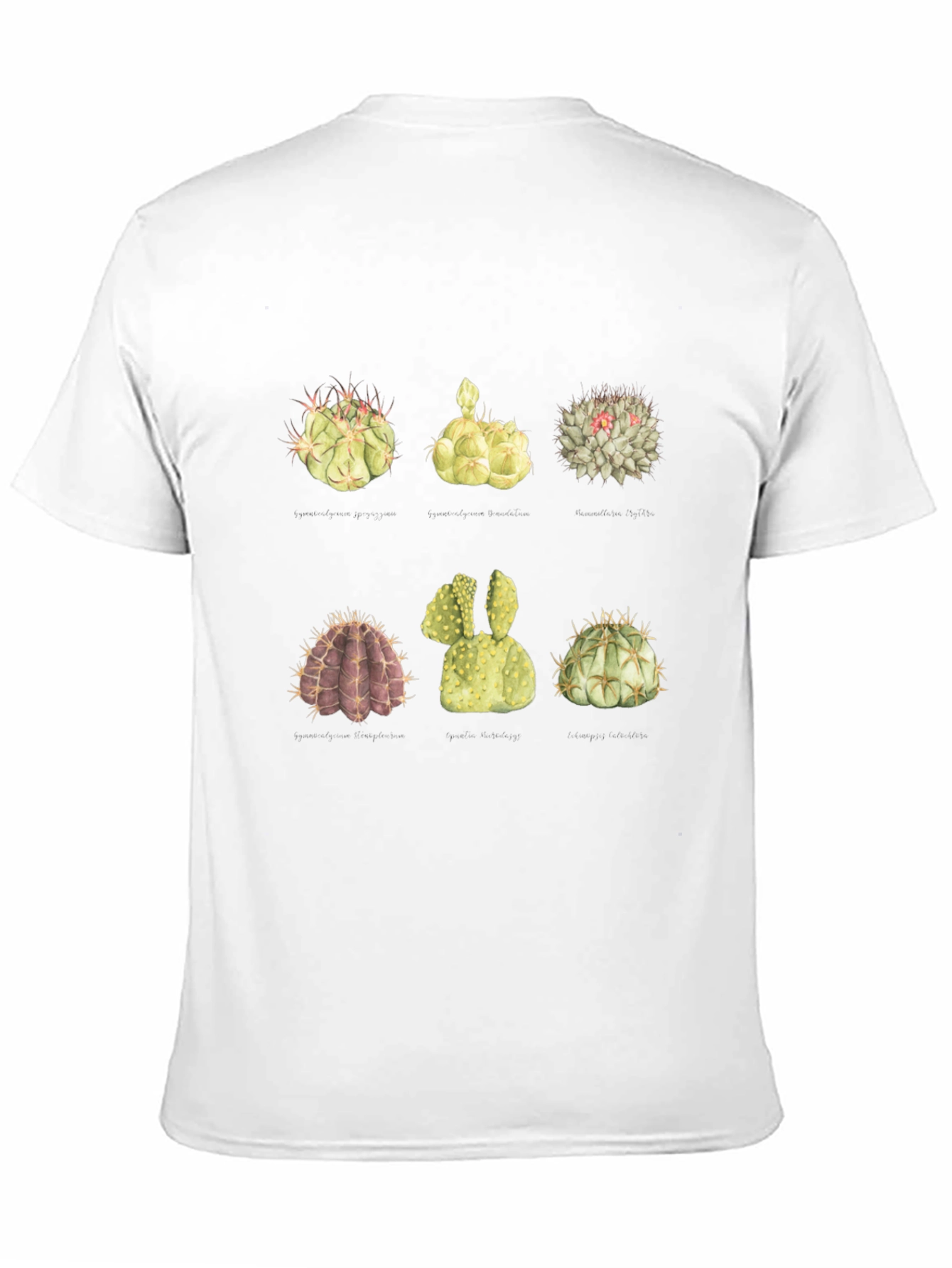Black Cactus Garden T-Shirt - Botanical Design view 11