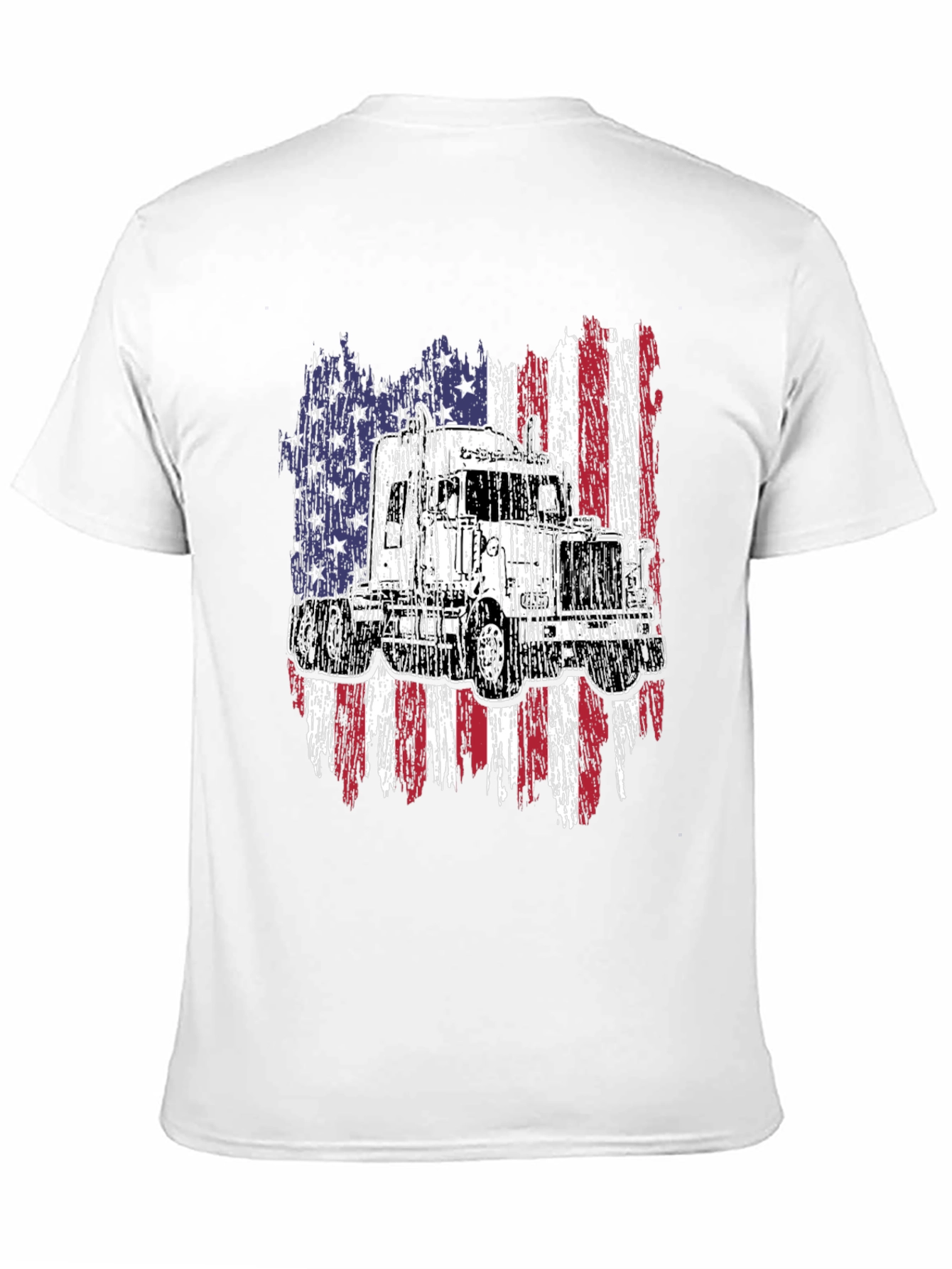 Black Trucker USA Flag Graphic T-Shirt view 11