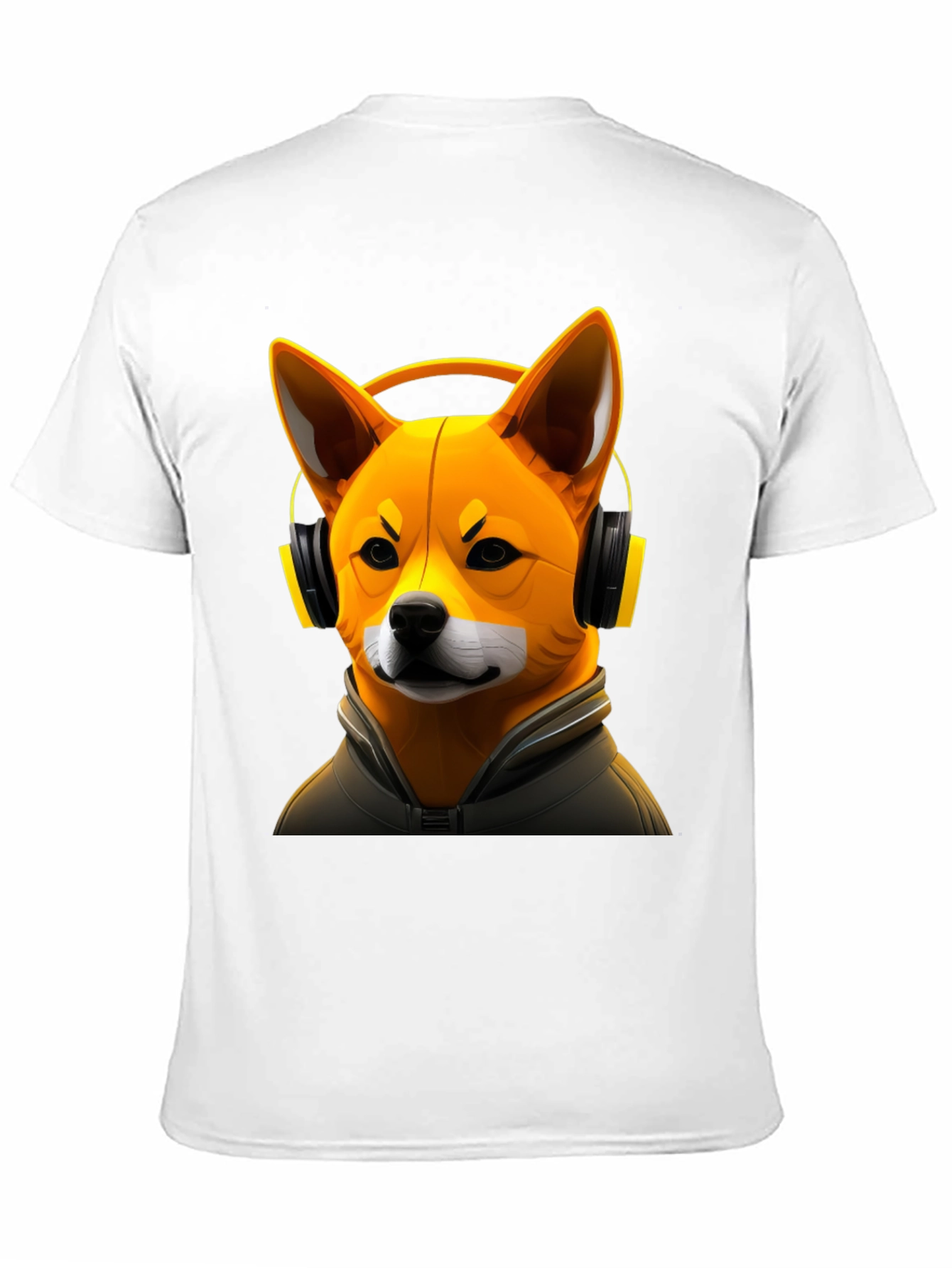 Black Dog DJ Graphic Tee - Shiba Inu with Headphones view 11