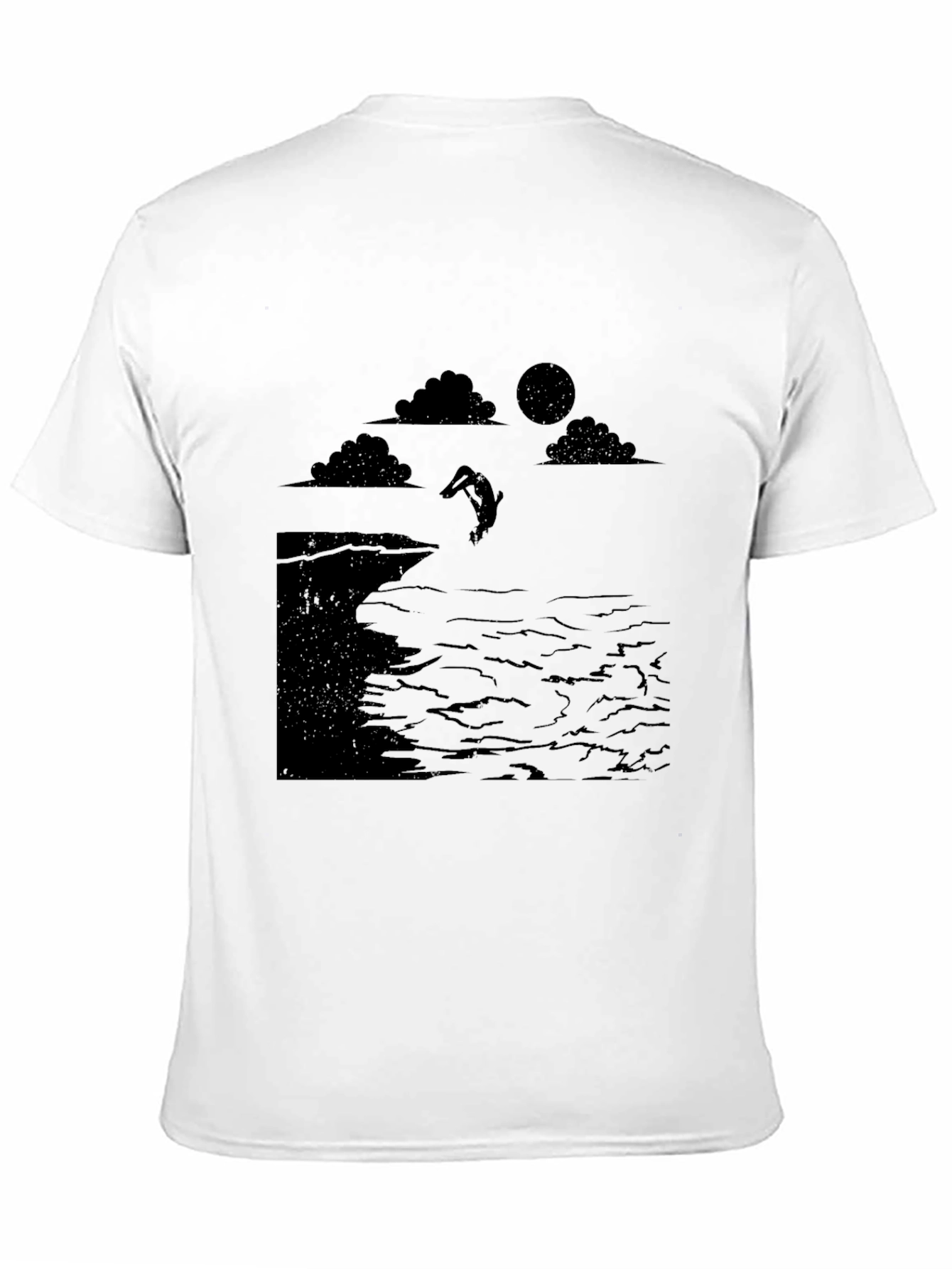 Black Black Cliff Diver Graphic Tee - Unique Design view 11