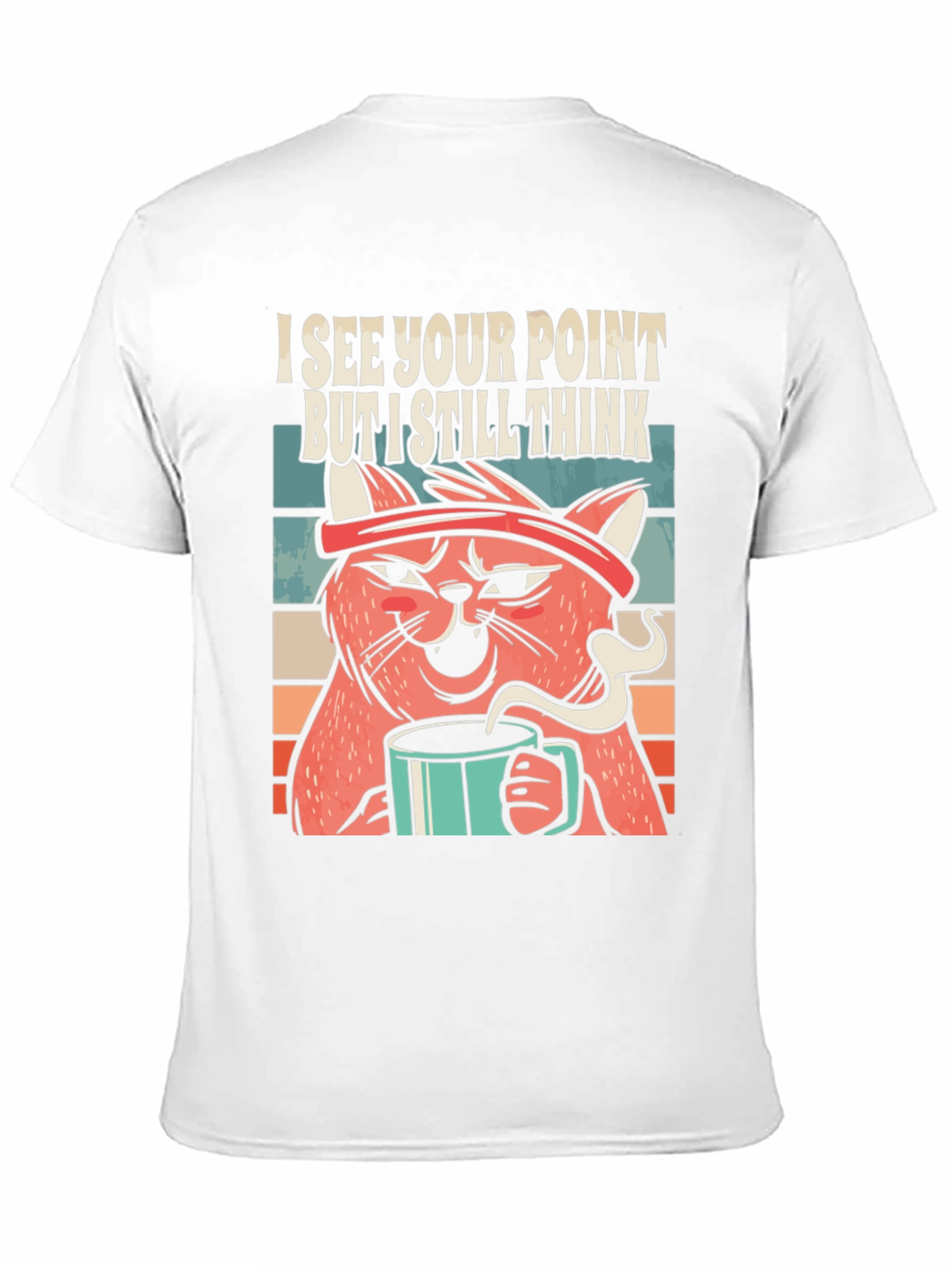 Black I See Your Point Cat T-Shirt view 11