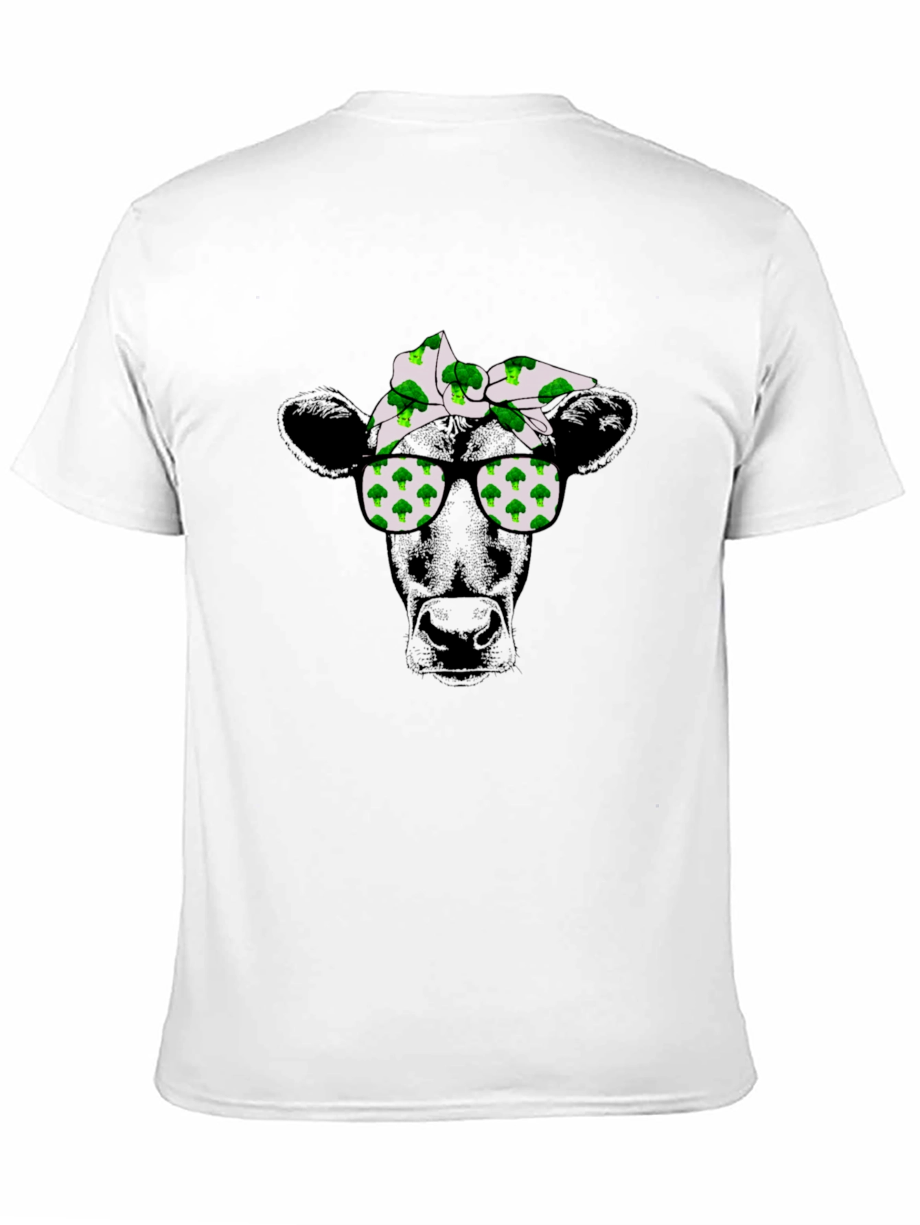 Black Cool Cow Broccoli Bandana T-Shirt view 11