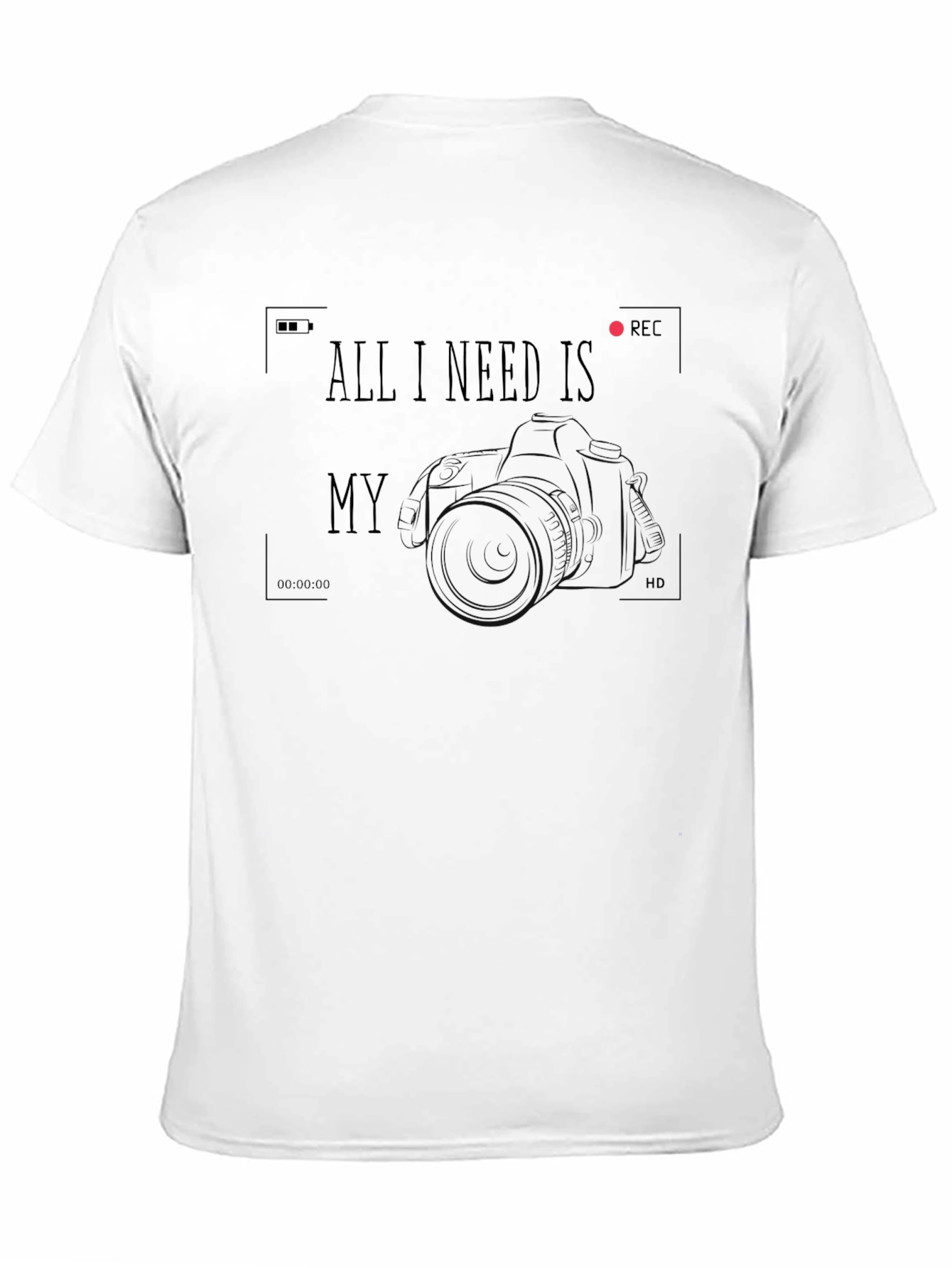 Black All I Need is My Camera Black T-Shirt view 11