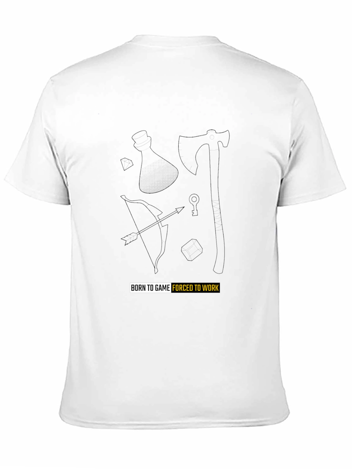 Black Born to Game T-Shirt view 11
