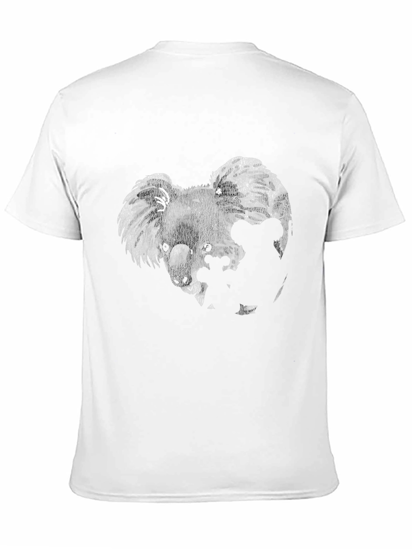 Black Koala Family Graphic Tee - Black Cotton T-Shirt view 11