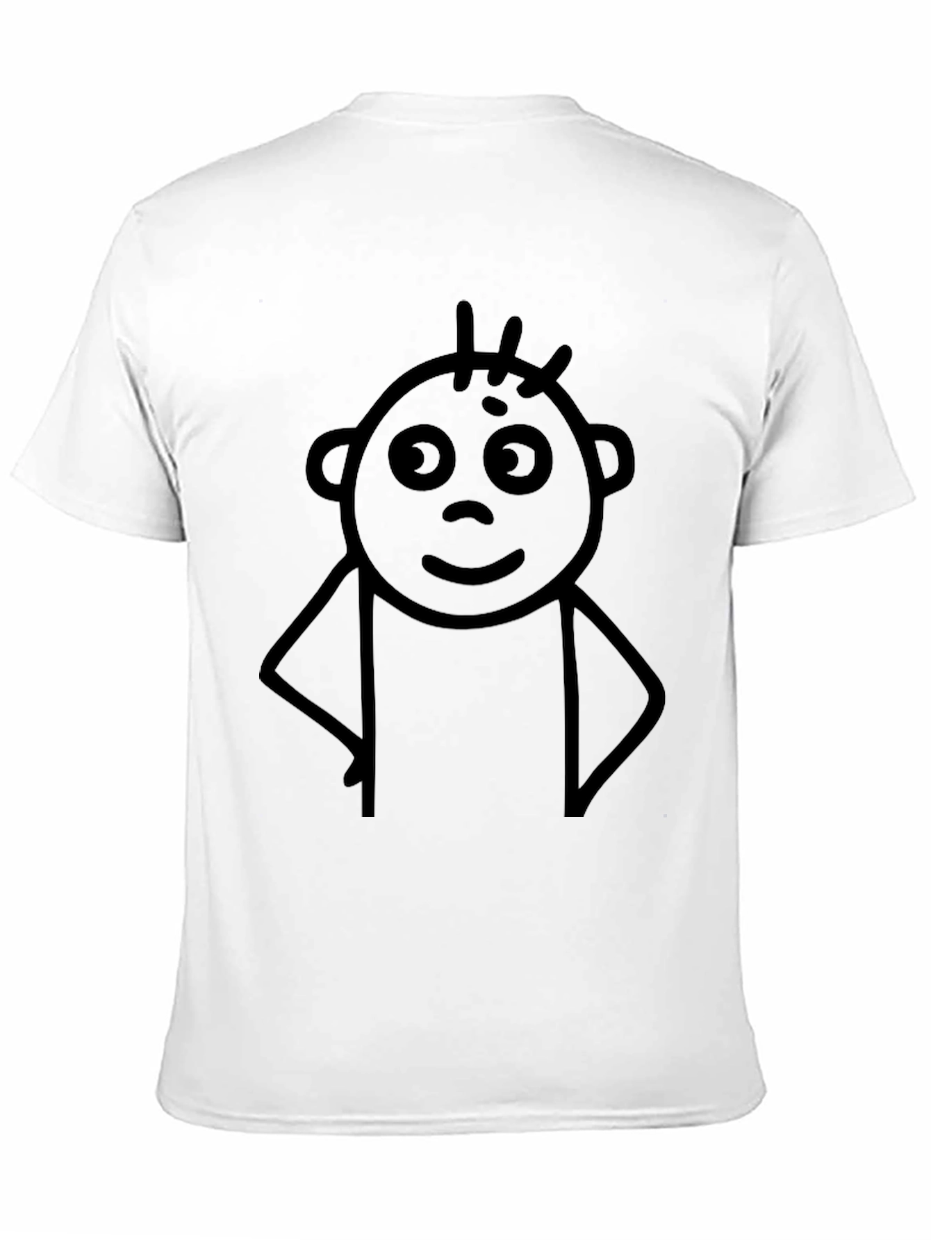 Black Black T-Shirt with Funny Stick Figure Design view 11