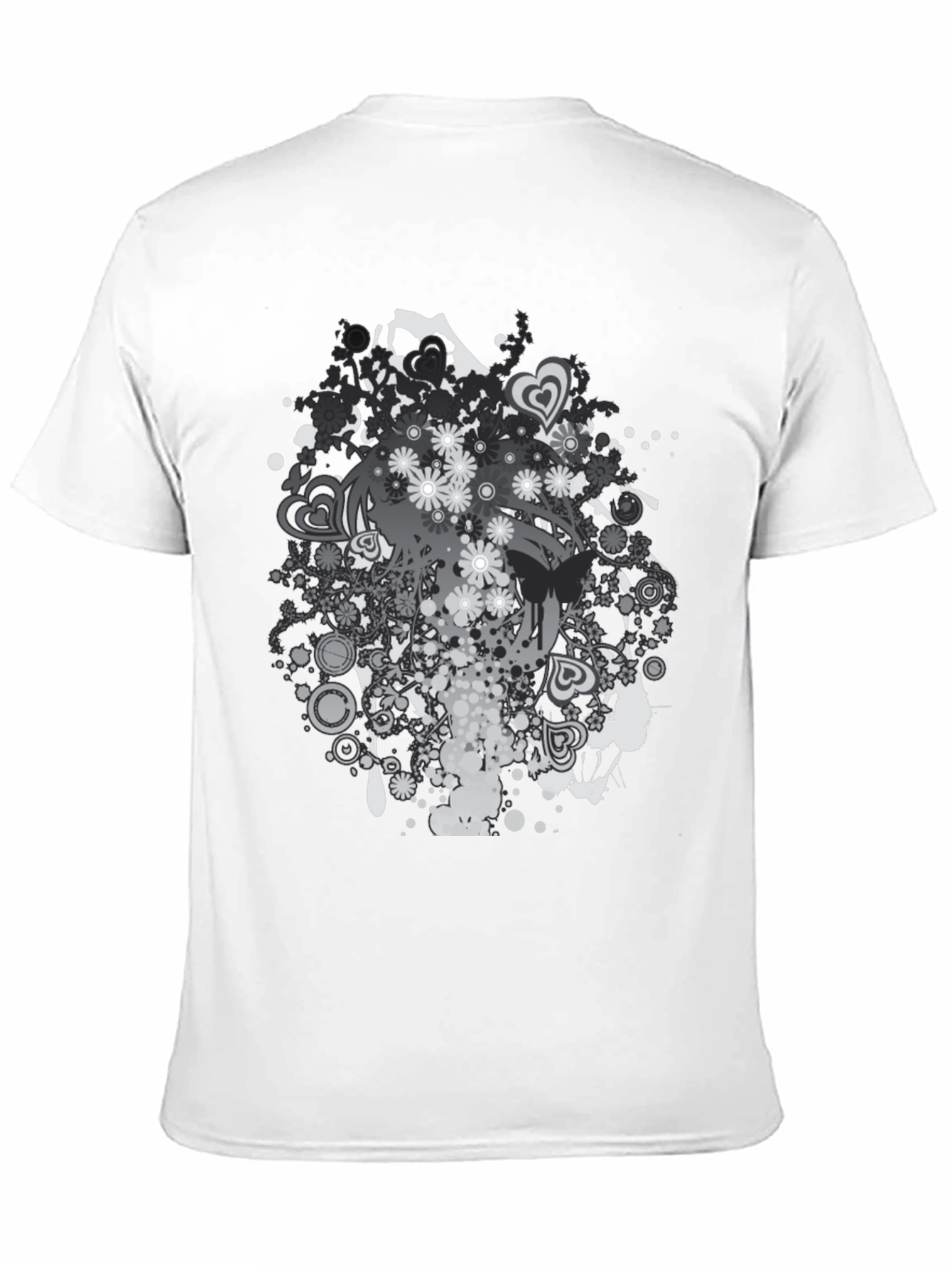 Black Floral Graphic Print Black T-Shirt view 11