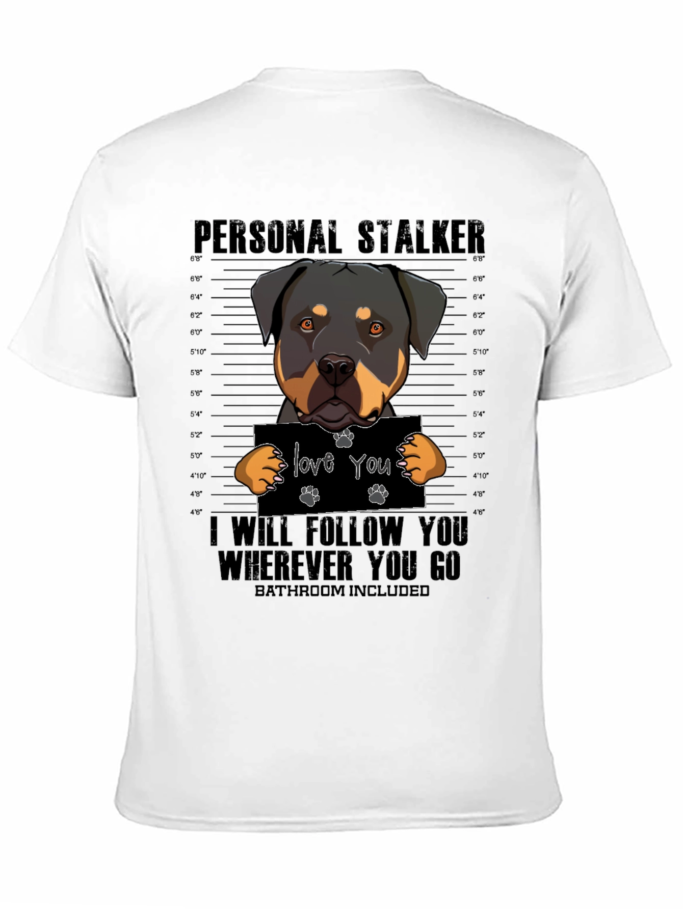 Black Personal Rottweiler Stalker T-Shirt view 11