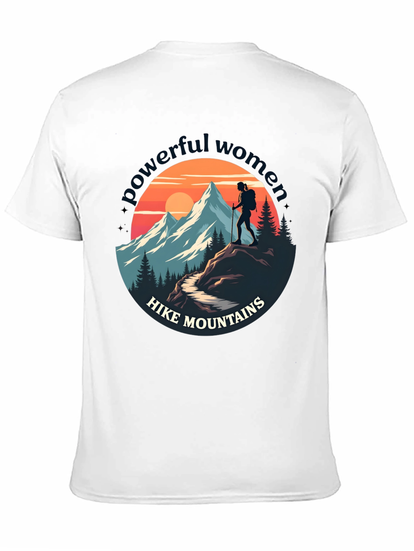 Black Powerful Women Hike Mountains Graphic Tee view 11