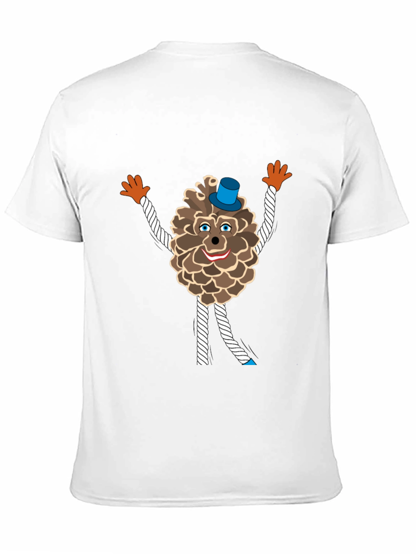 Black Fun Pine Cone Cartoon T-Shirt view 11