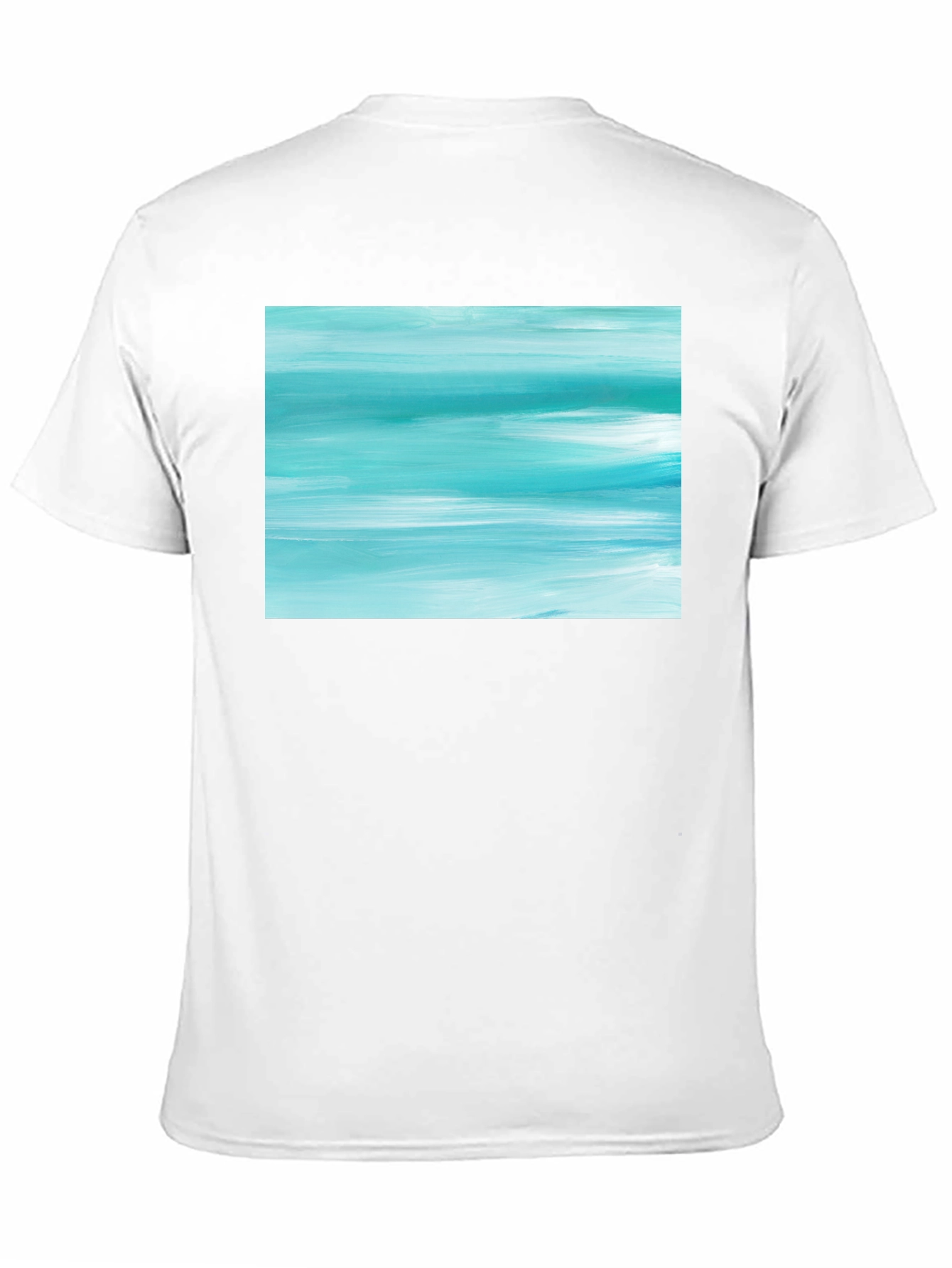 Black Abstract Aqua Brushstroke Graphic Tee - Soft Cotton view 11