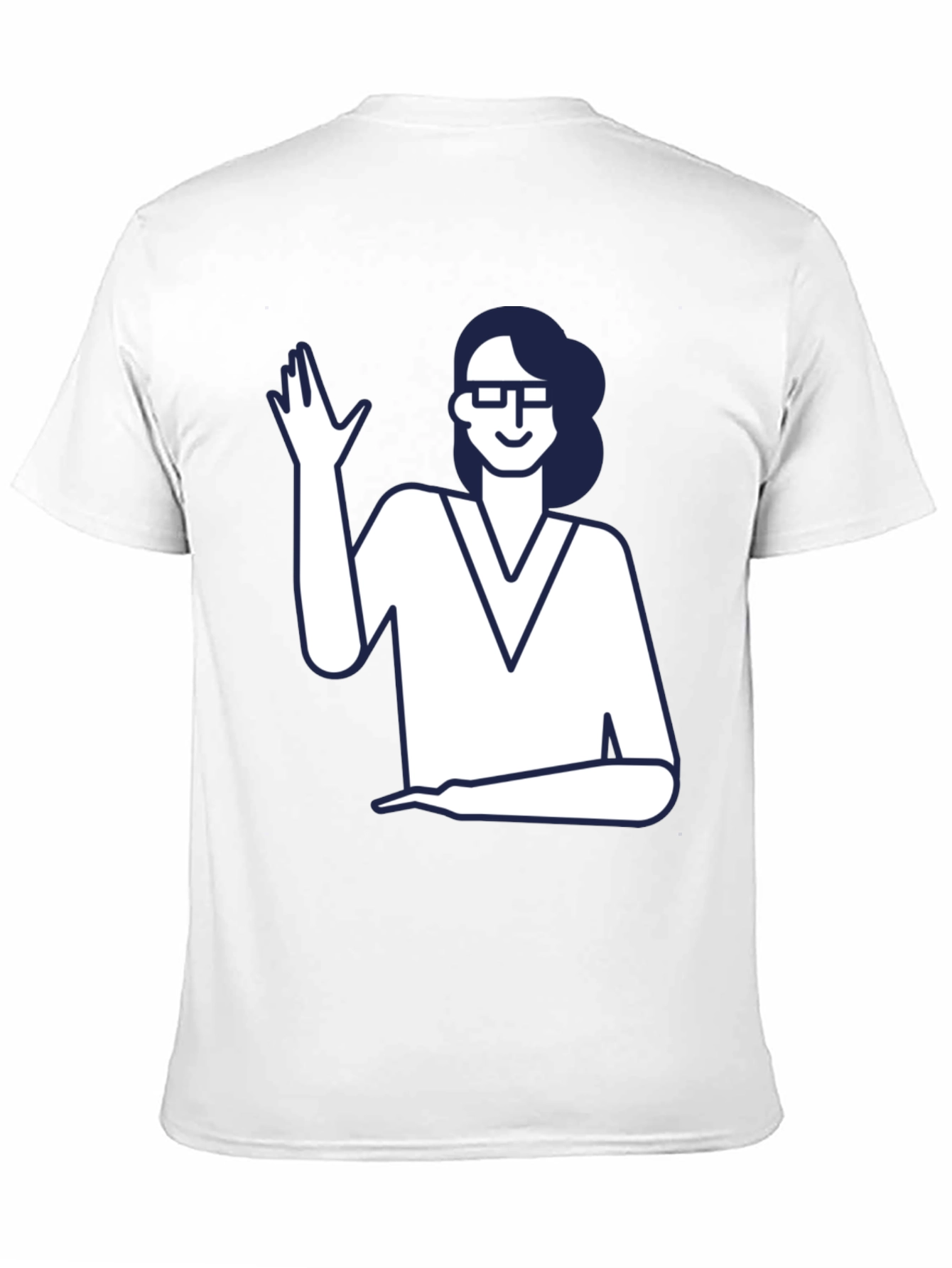 Black Nerdy Waving Woman Graphic Tee view 11