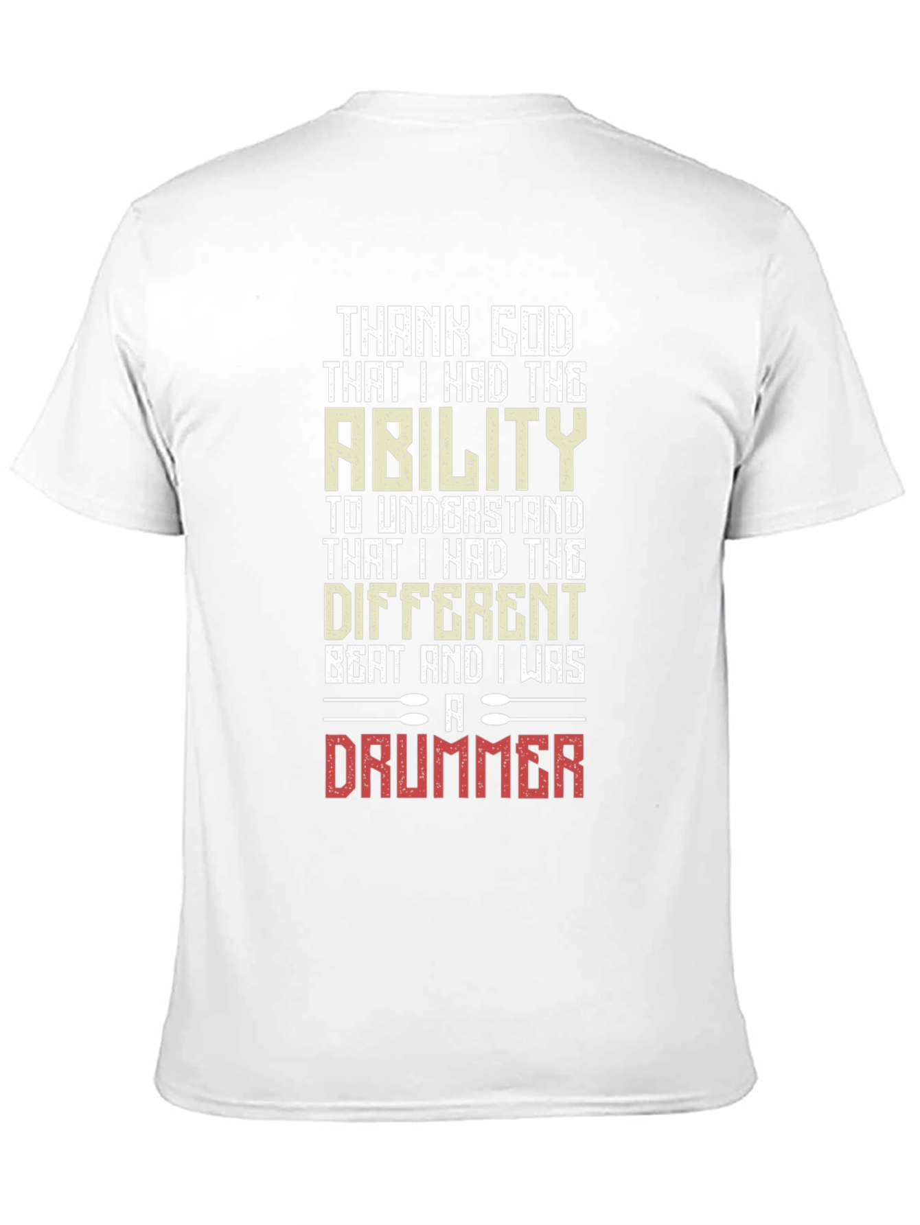 Black Thank God Drummer T-Shirt view 11