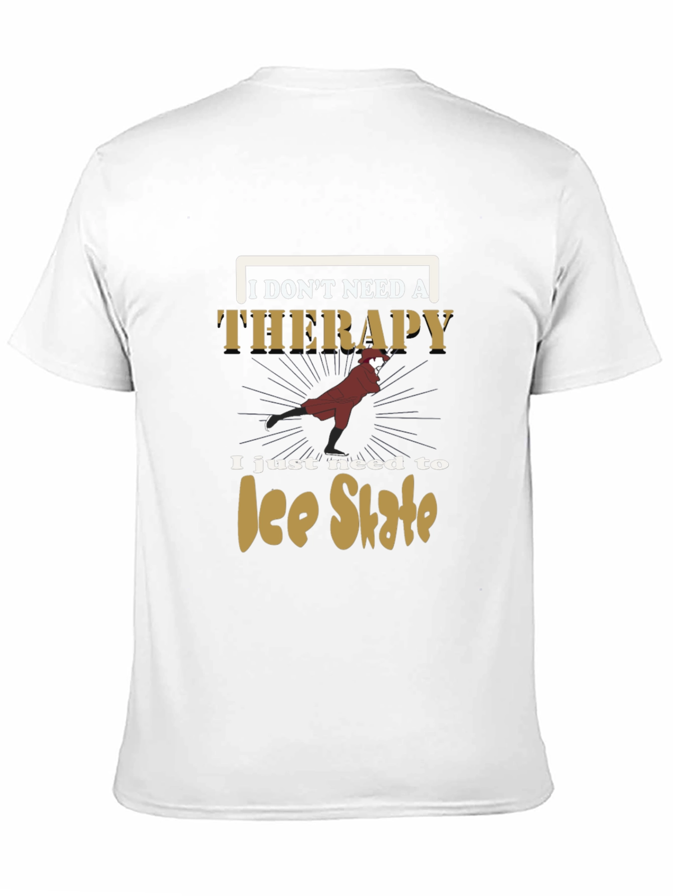 Black Ice Skate Therapy T-Shirt - Funny Ice Skating Tee view 11