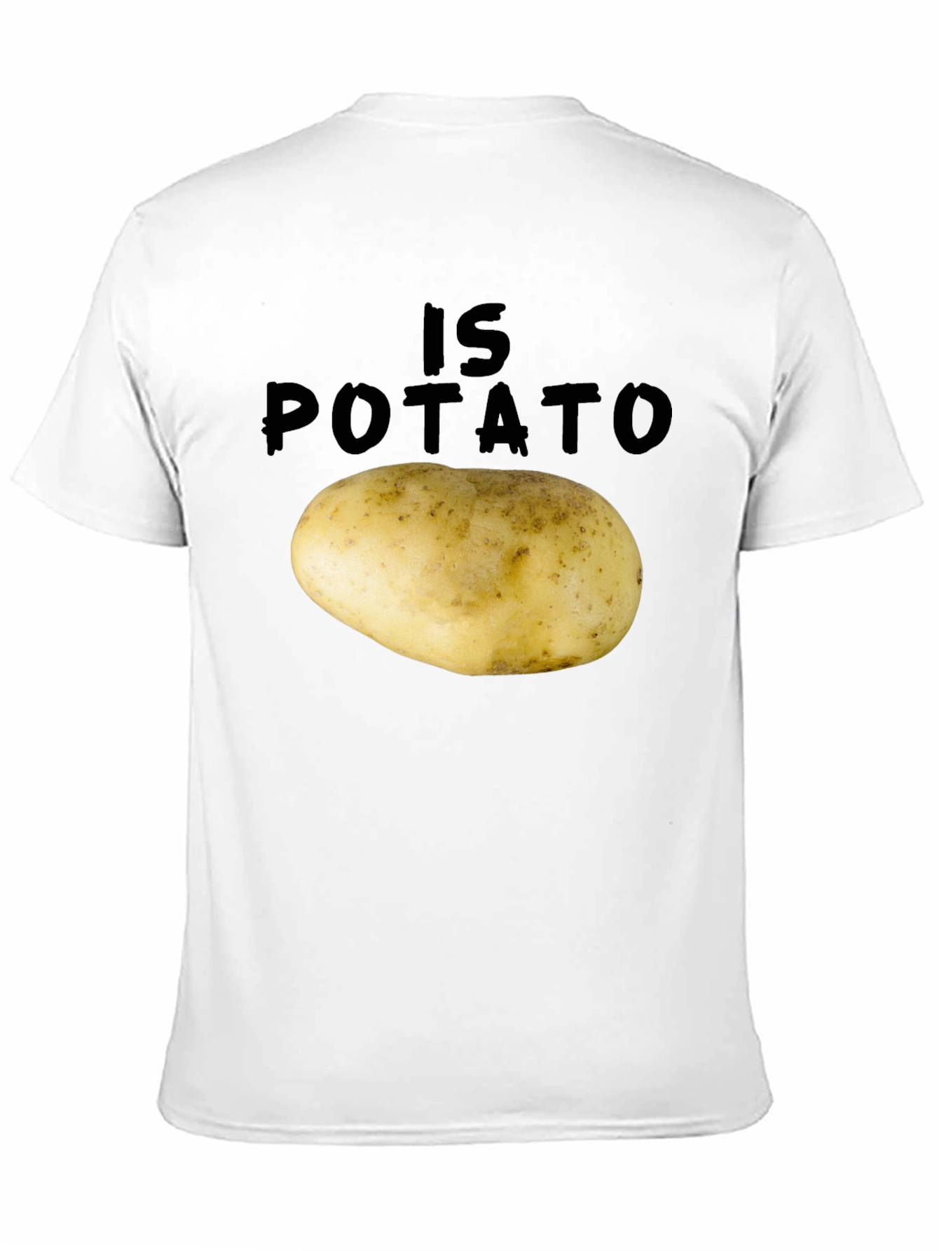 Black Funny "Is Potato" Graphic Tee - Black view 11