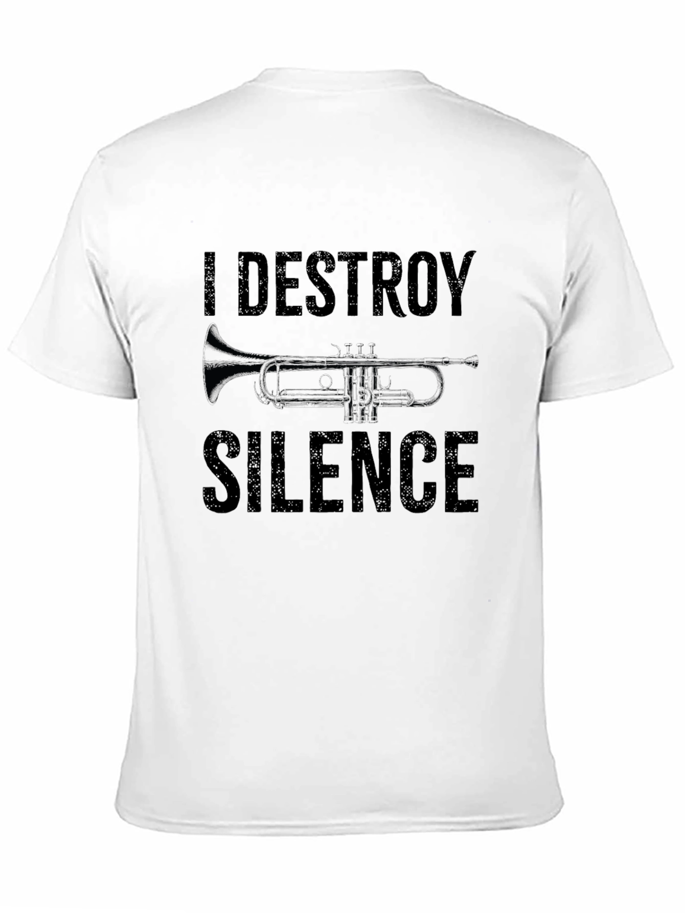 Black I Destroy Silence Trumpet Graphic T-Shirt view 11