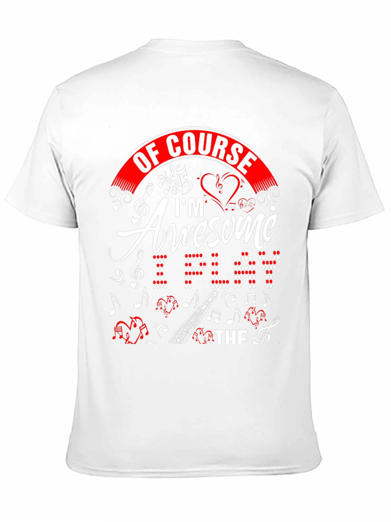 Black Awesome Flute Player T-Shirt view 11