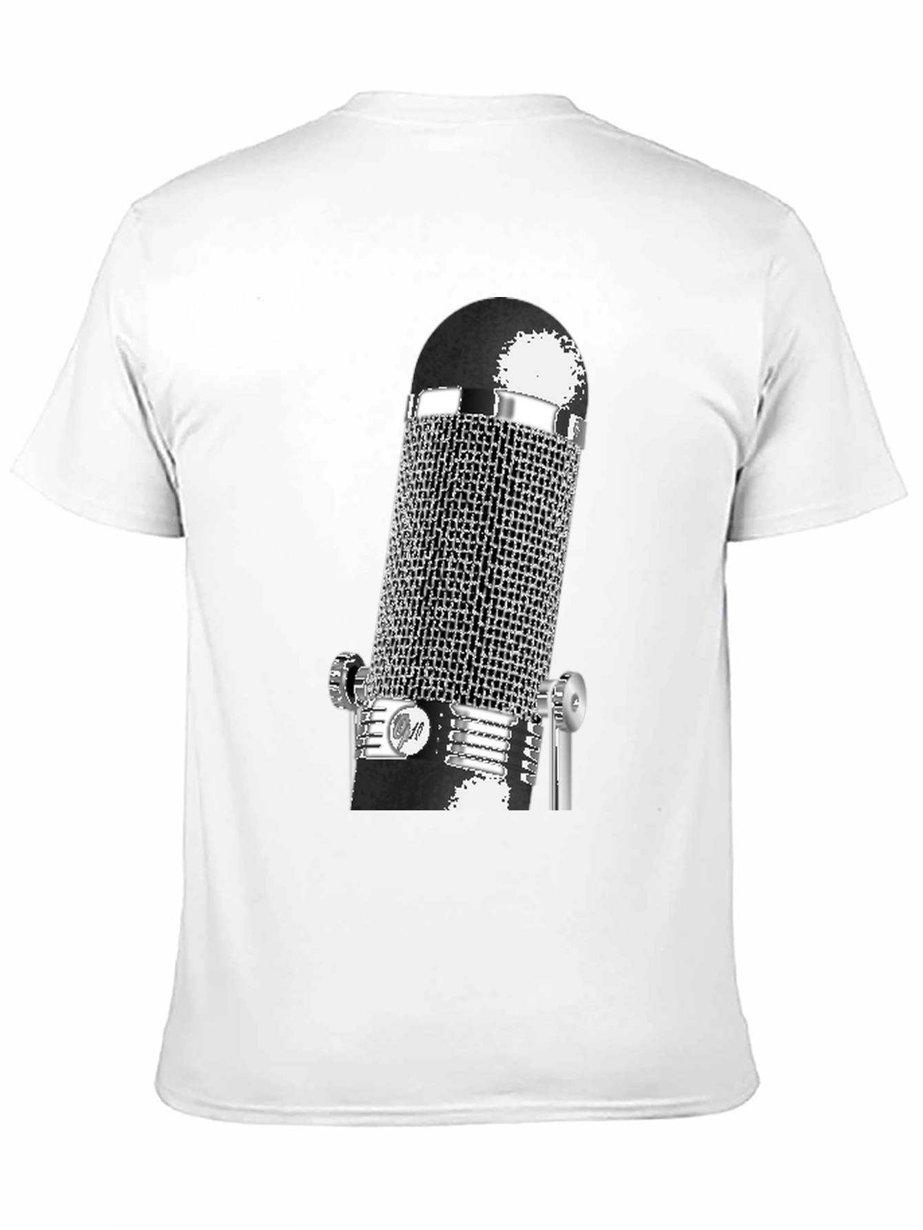 Black Vintage Microphone Graphic T-Shirt - Black view 11