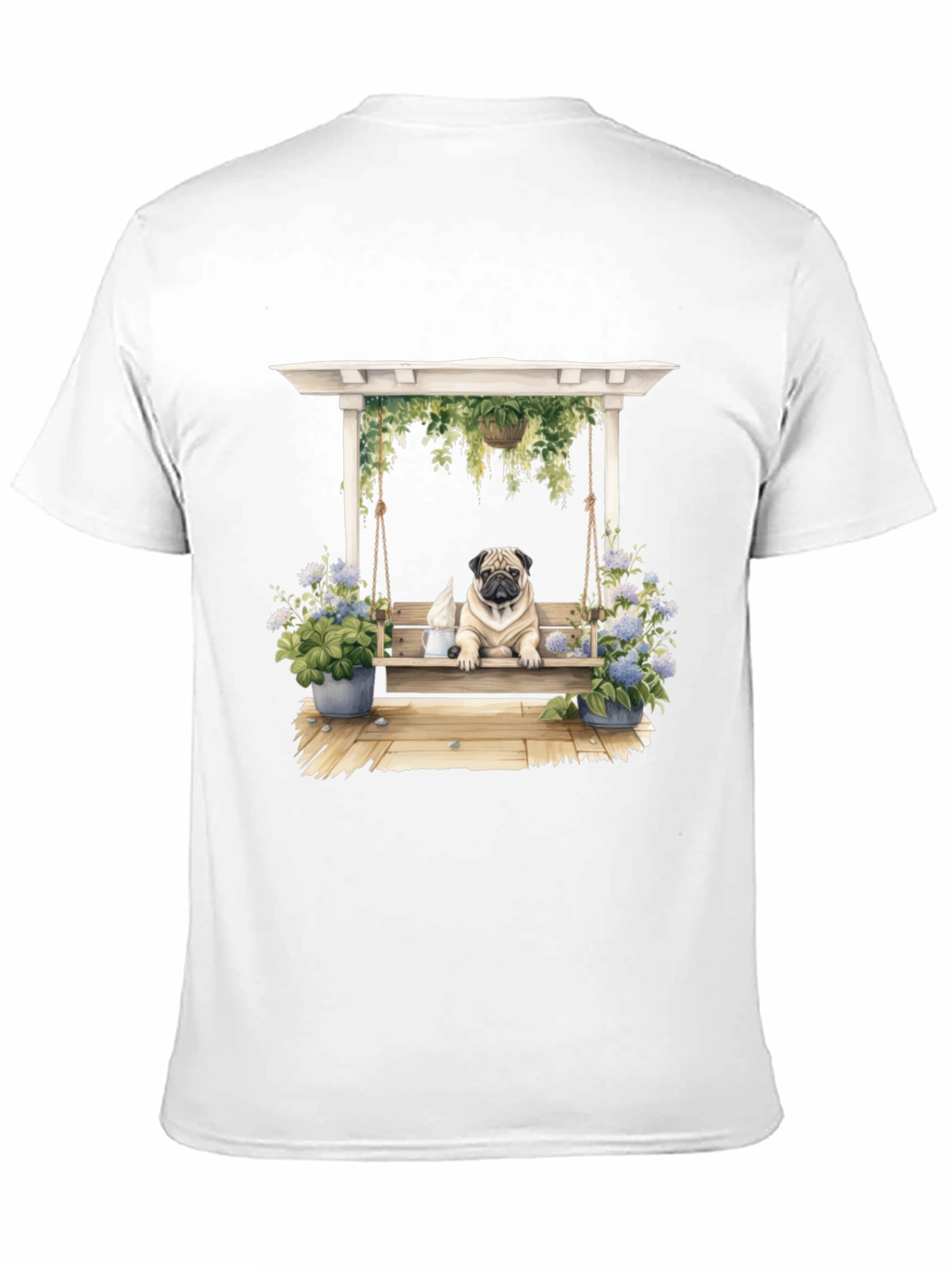 Black Pug on Swing T-Shirt - Unique Dog Lover Gift view 11
