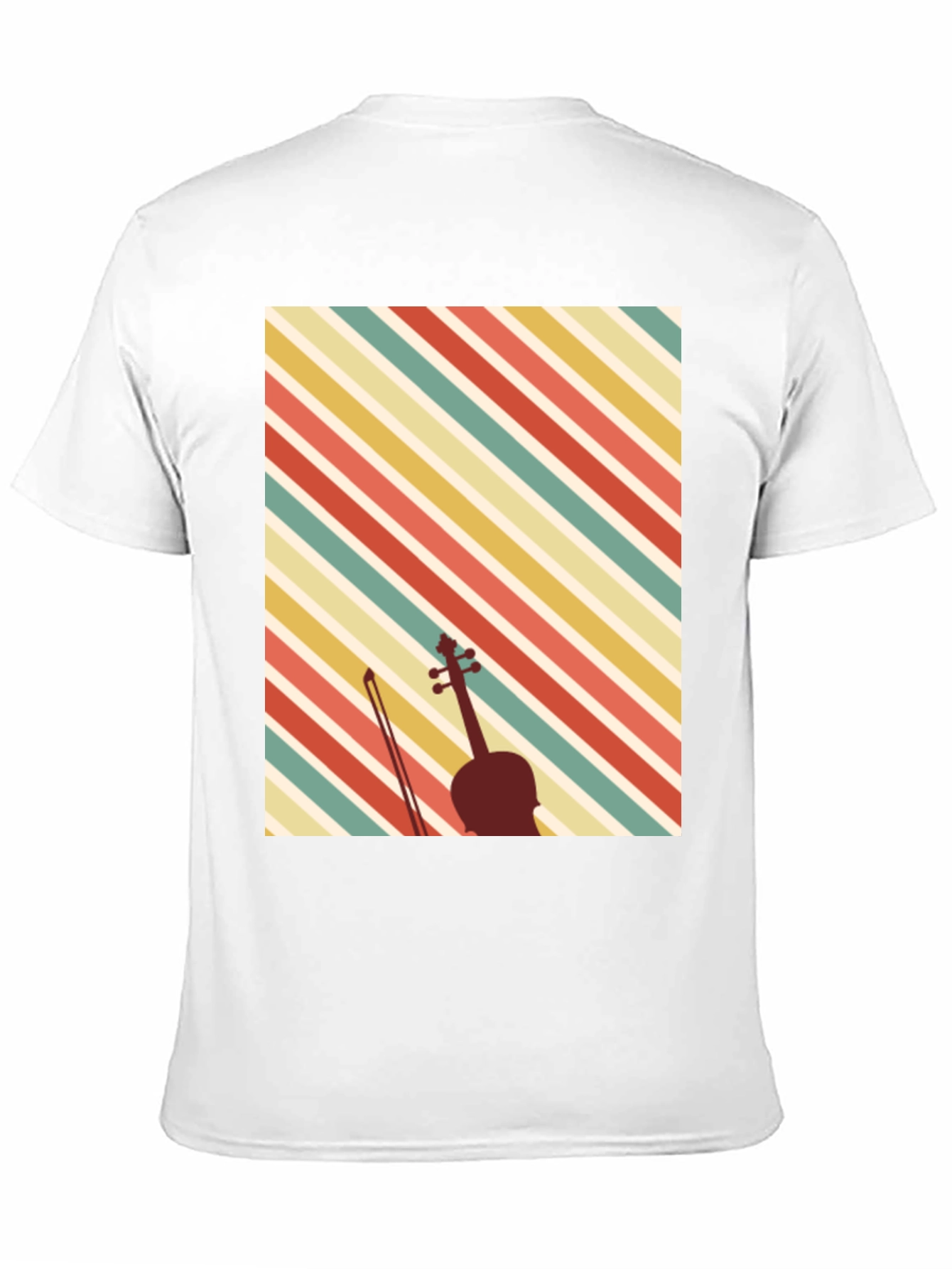 Black Retro Violin Graphic Tee - Vintage Style Music Lover Shirt view 11