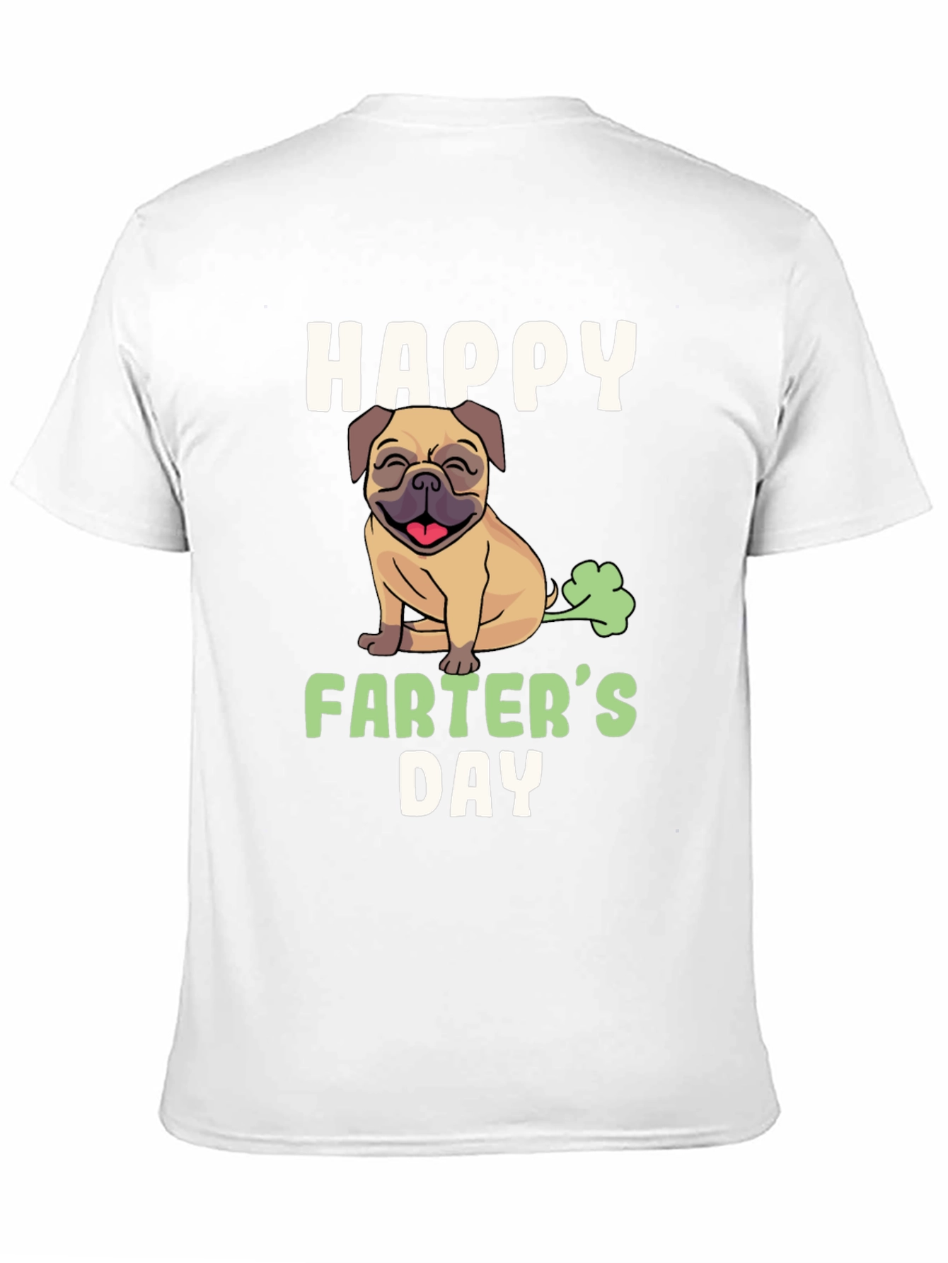 Black Happy Farter's Day Pug T-Shirt view 11