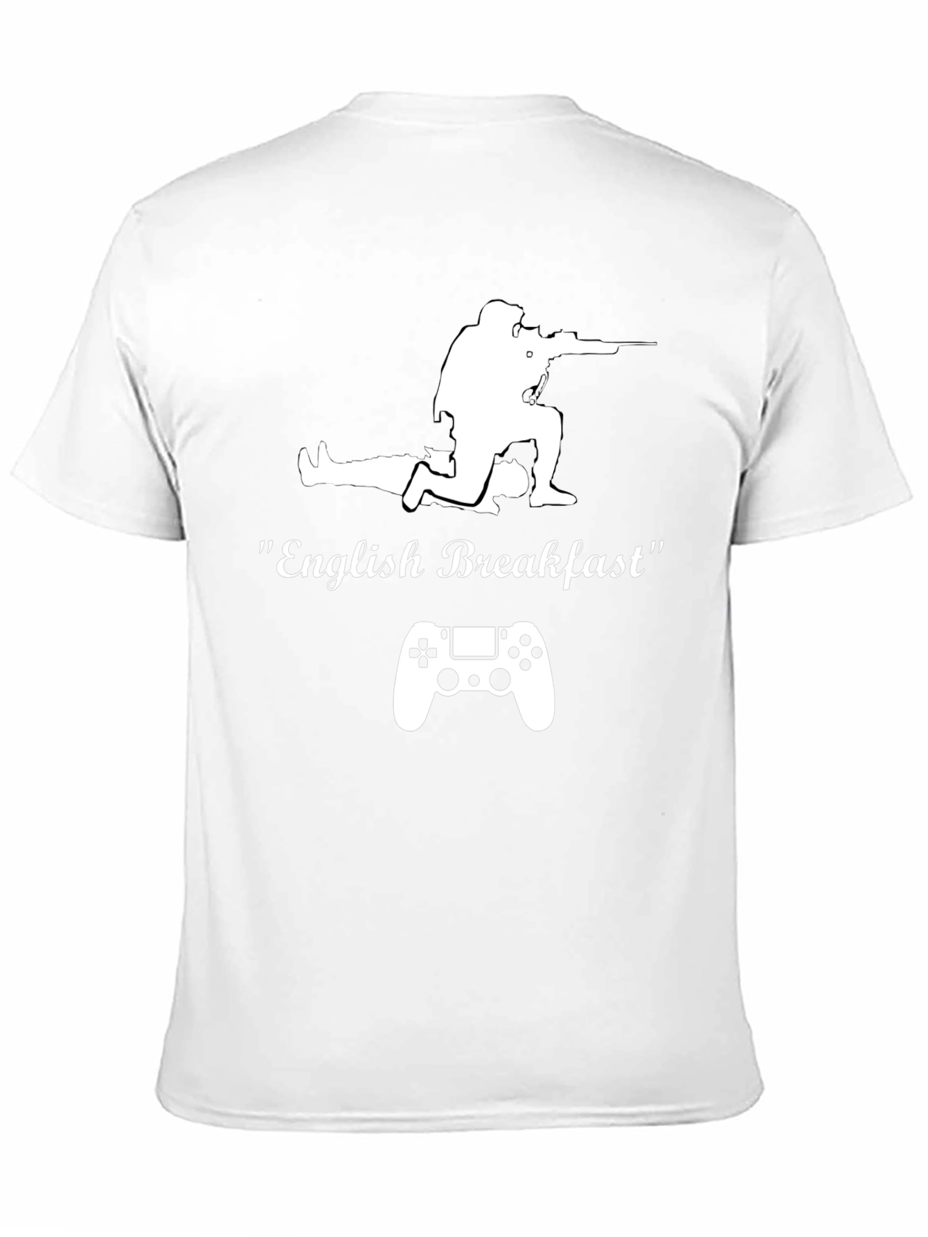 Black English Breakfast Gamer T-Shirt - Black Cotton Tee view 11