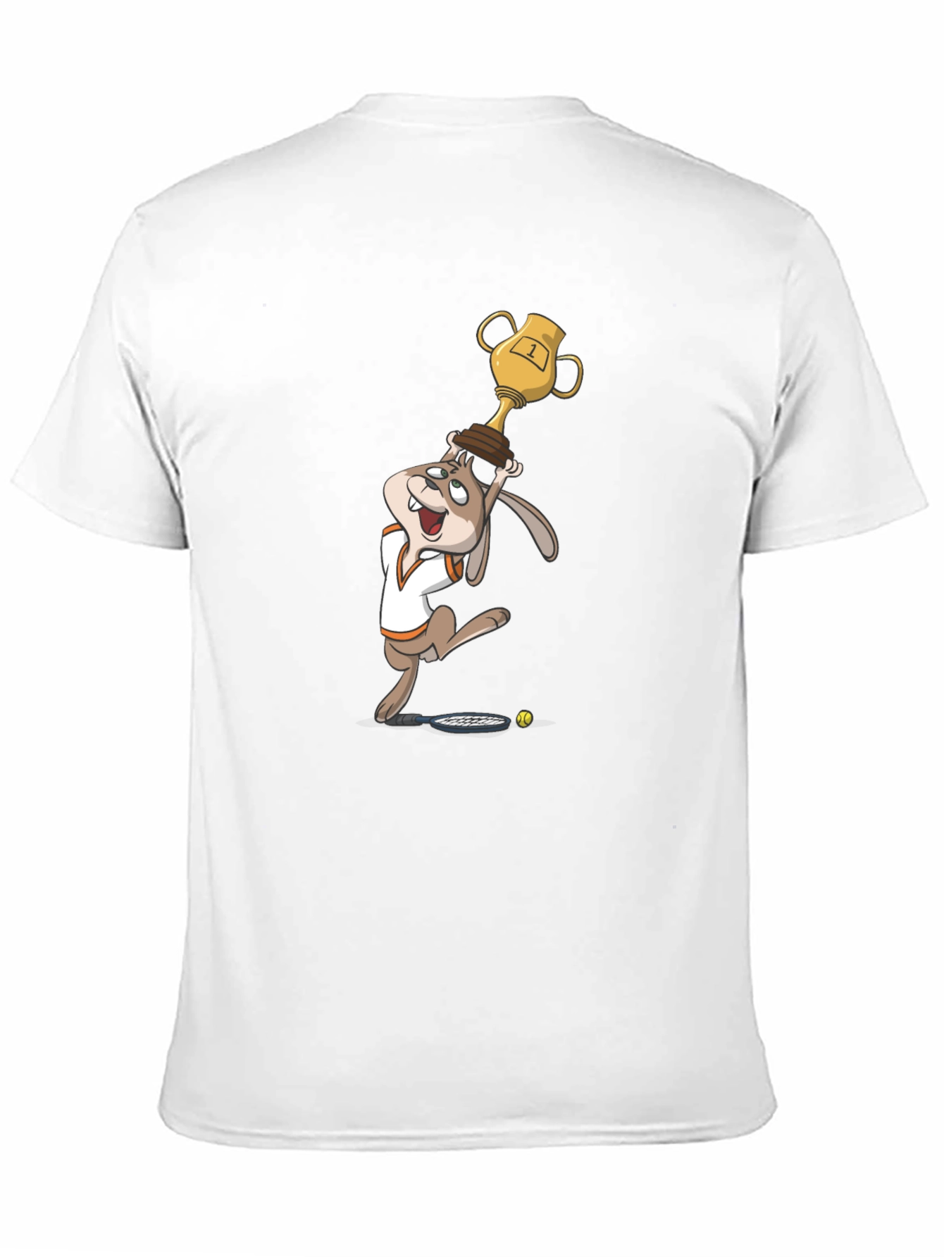Black Cartoon Rabbit Tennis Champ Graphic Tee view 11