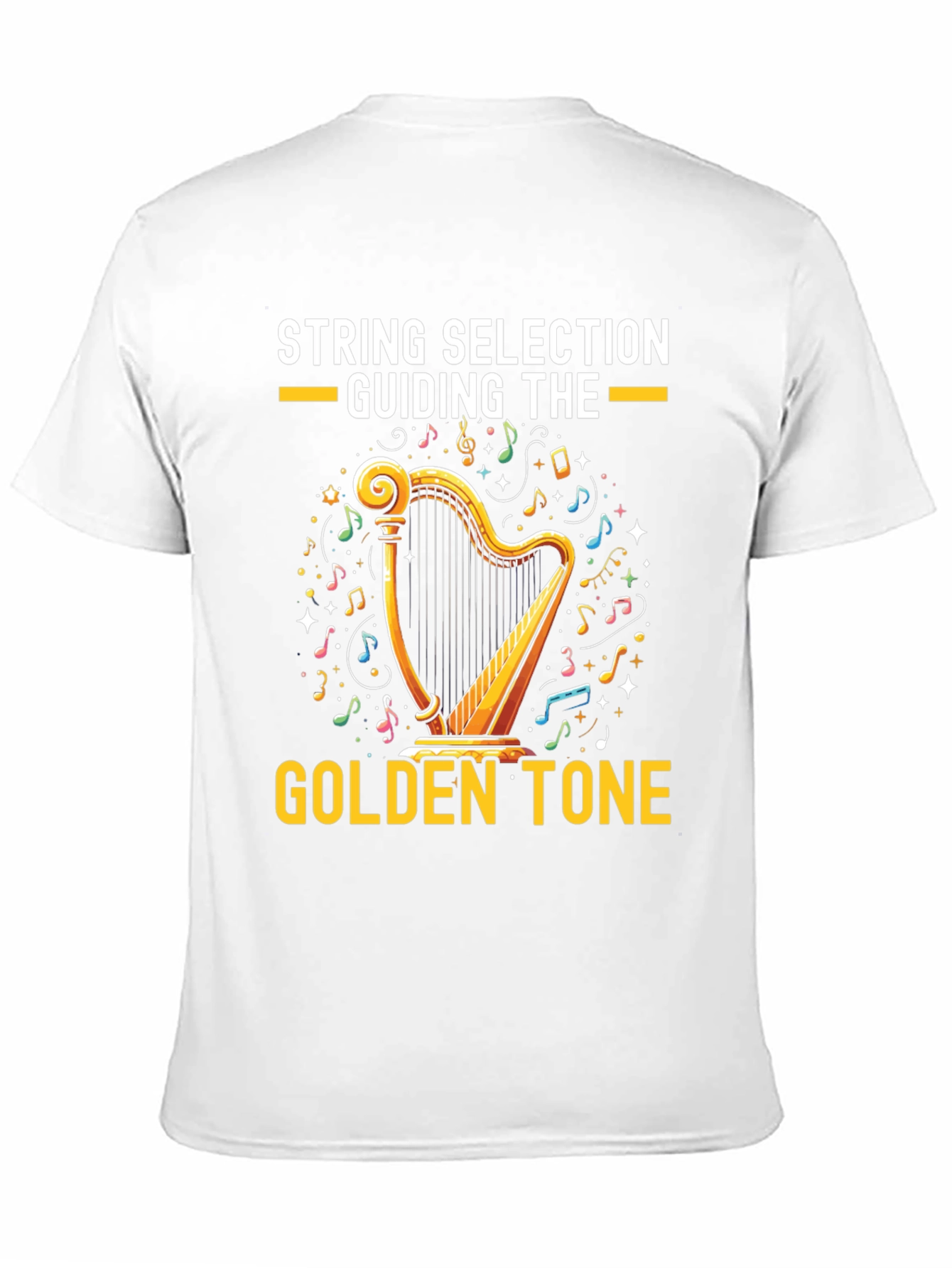 Black Golden Tone Harp Graphic Tee view 11
