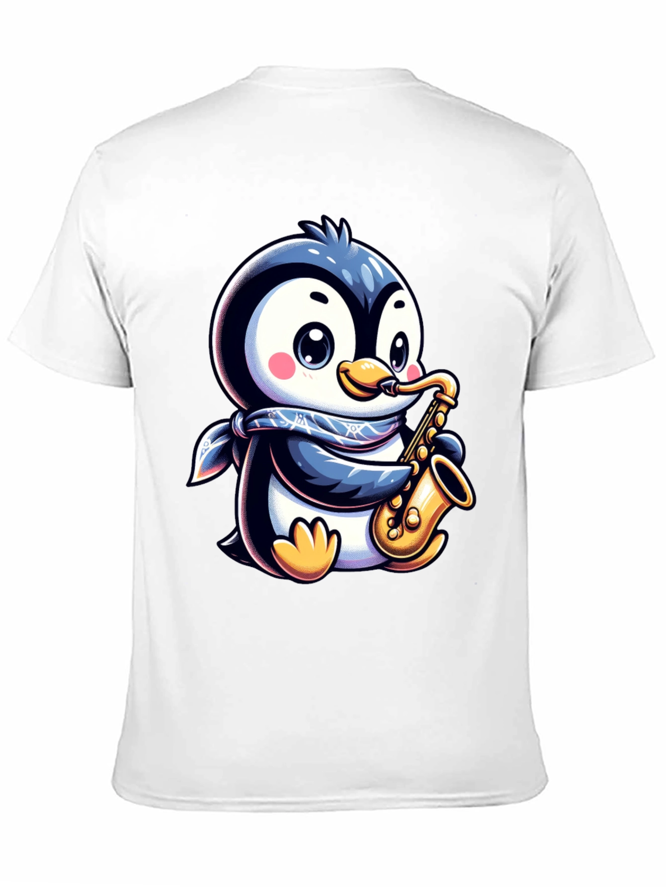 Black Penguin Sax Player T-Shirt - Unique Graphic Tee view 11