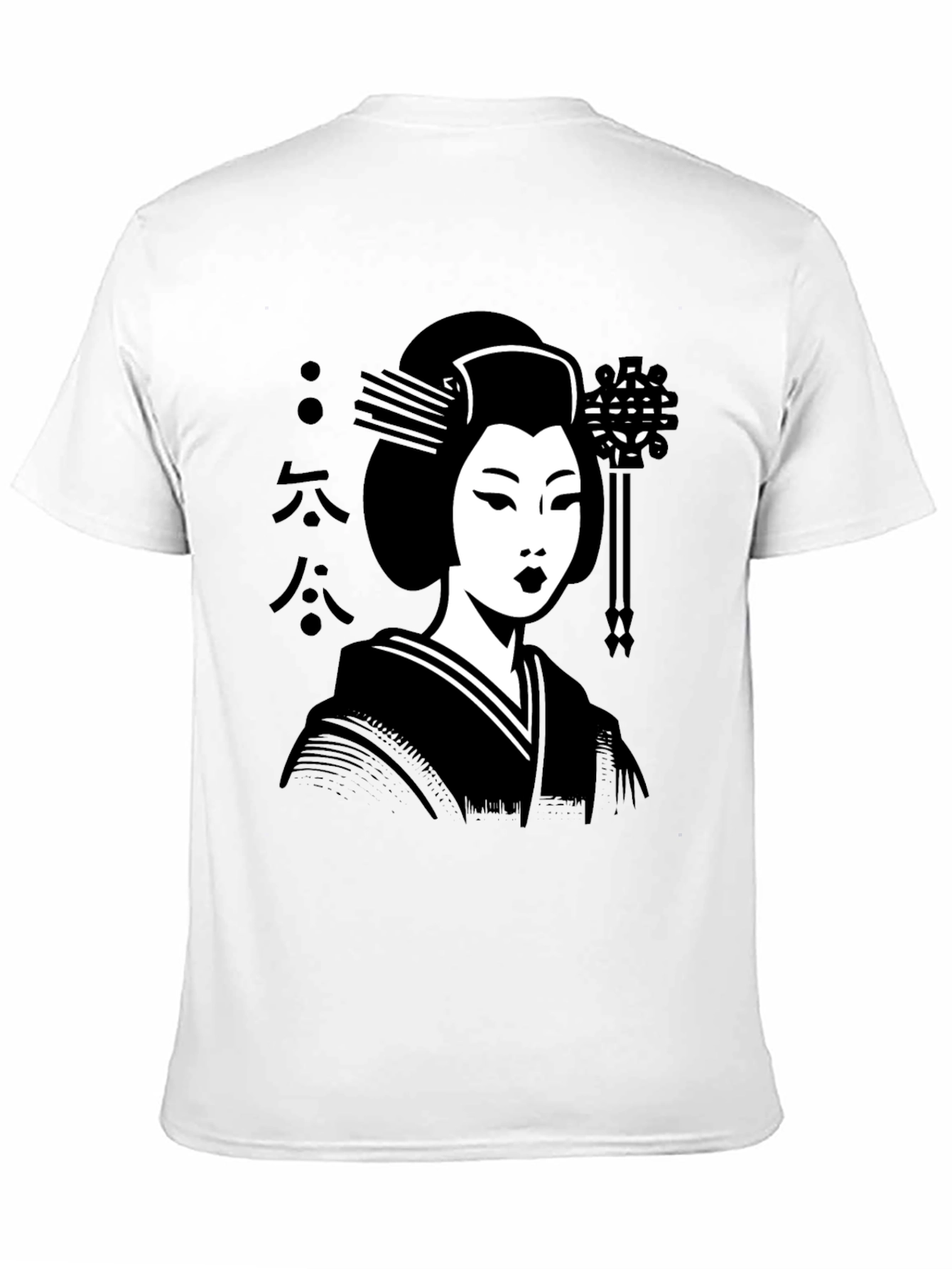 Black Geisha Graphic Tee - Black Cotton T-Shirt view 11
