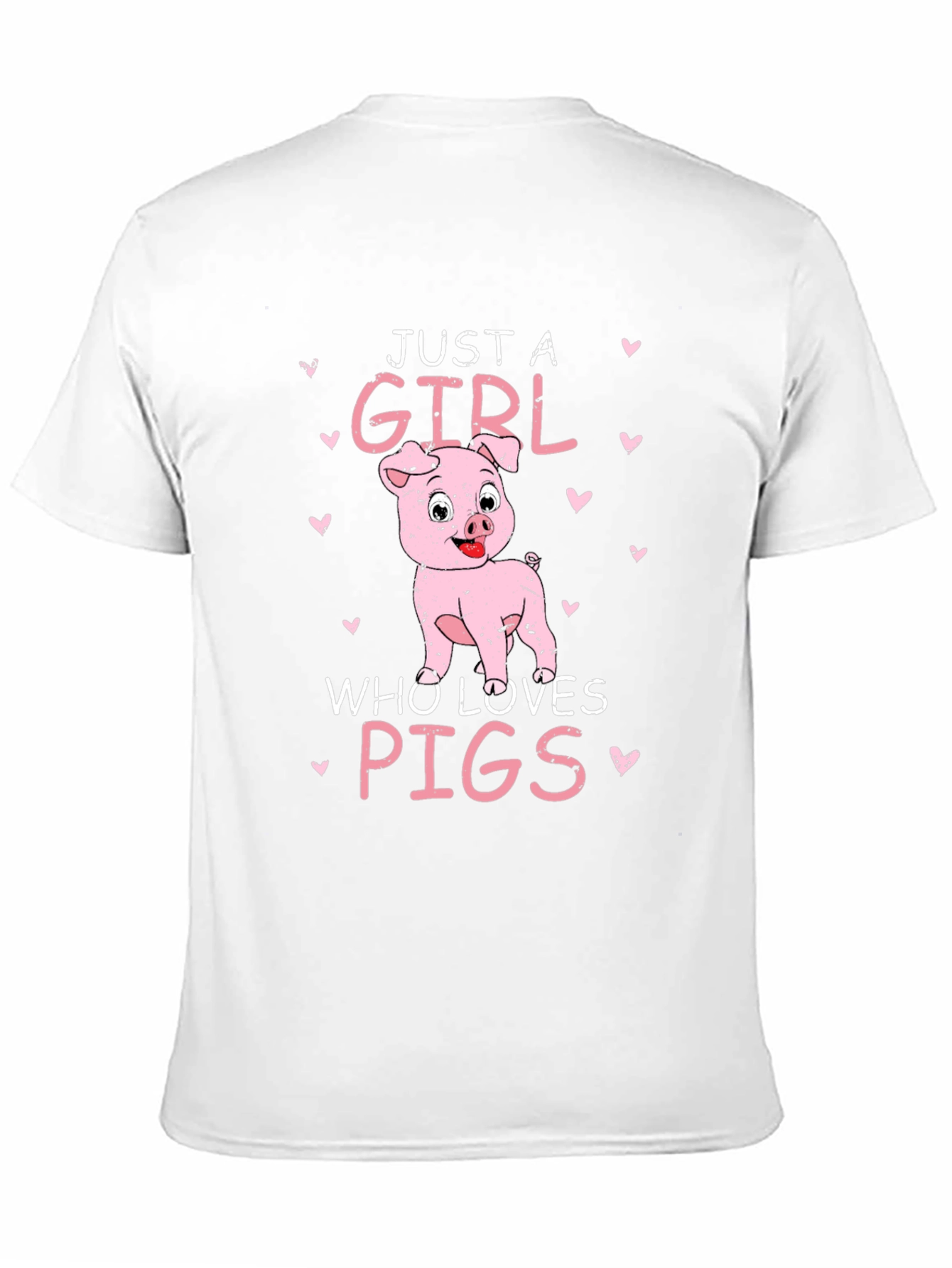 Black Just A Girl Who Loves Pigs T-Shirt view 11