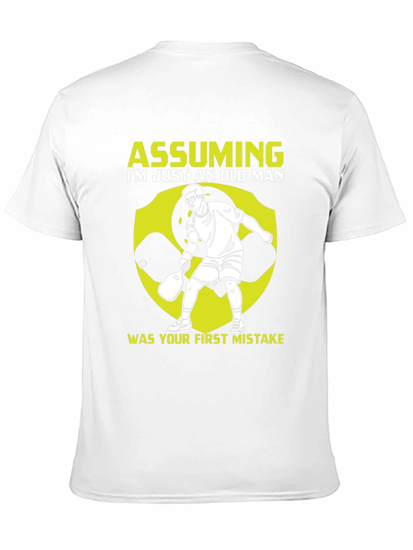 Black Funny Old Man Pickleball T-Shirt view 11