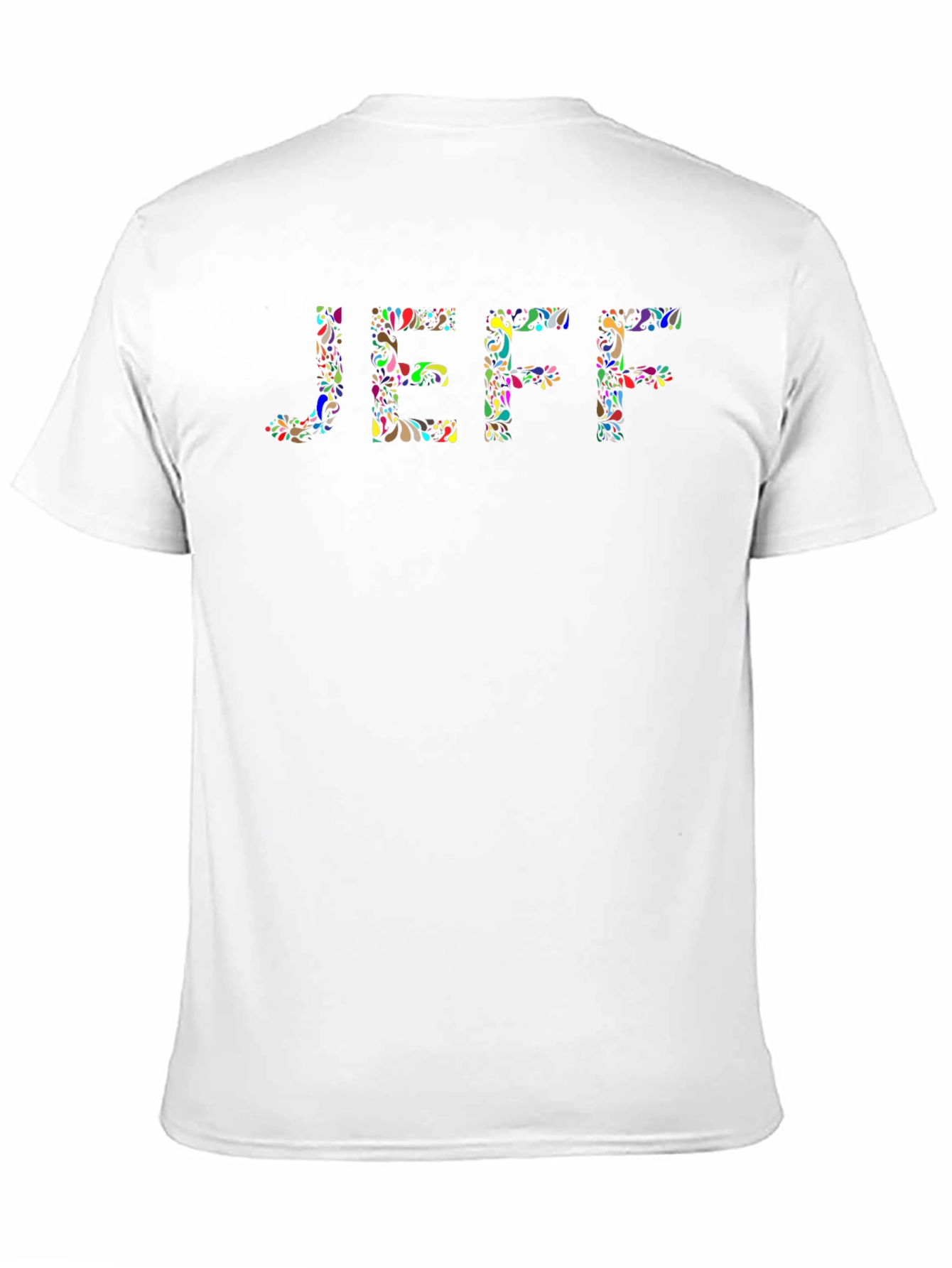 Black JEFF Floral Word Art Black T-Shirt view 11