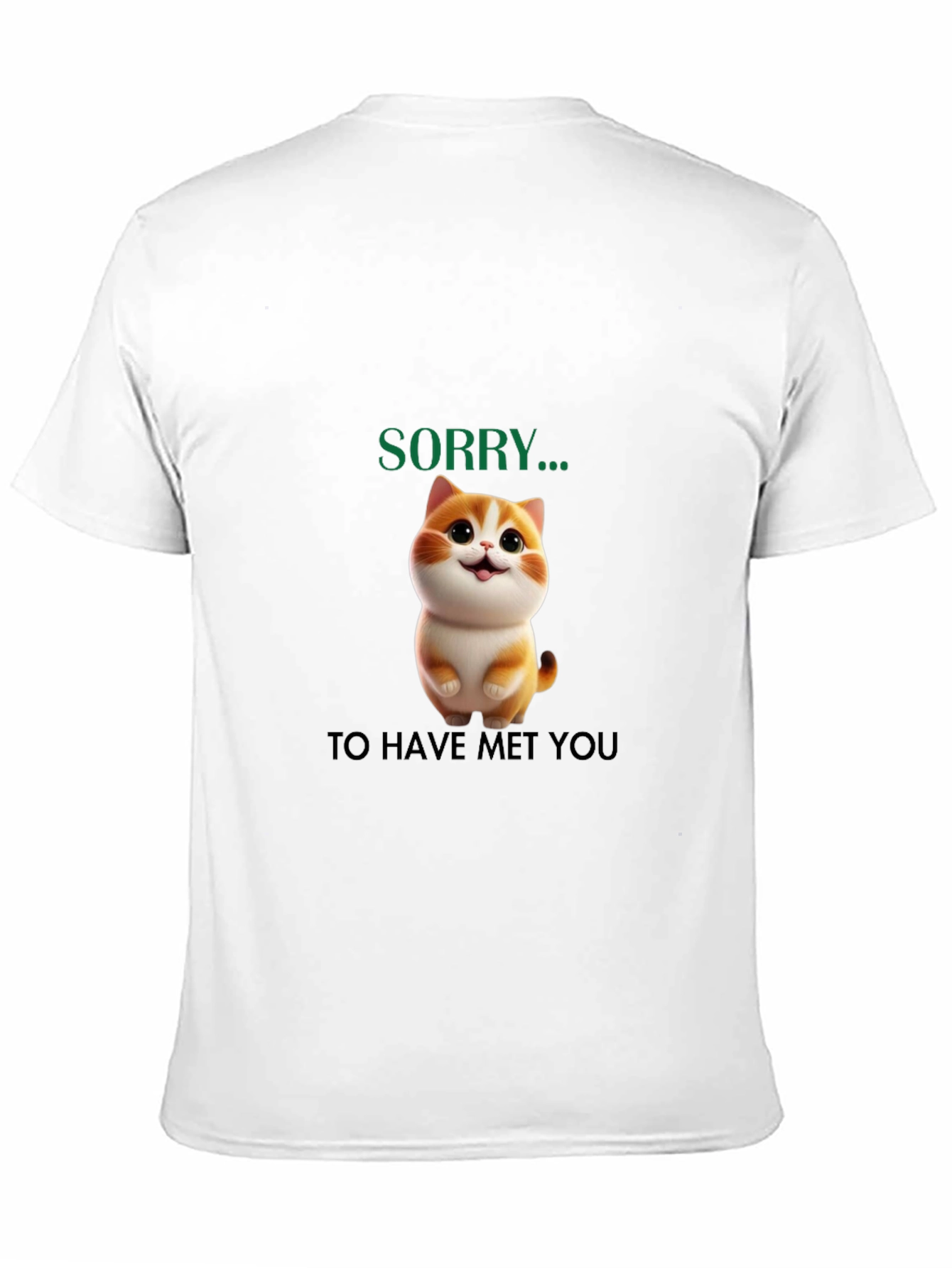 Black Cute Cat "Sorry..." Graphic Tee view 11