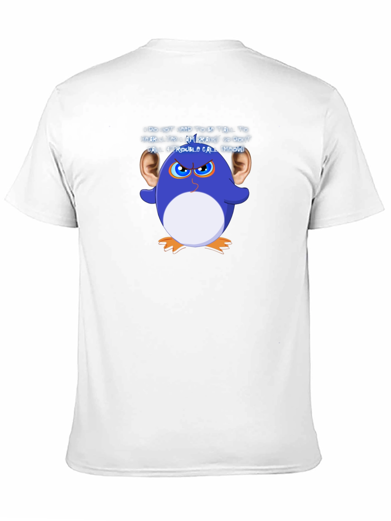 Black Funny Graphic T-Shirt: Cranky Cartoon Penguin view 11