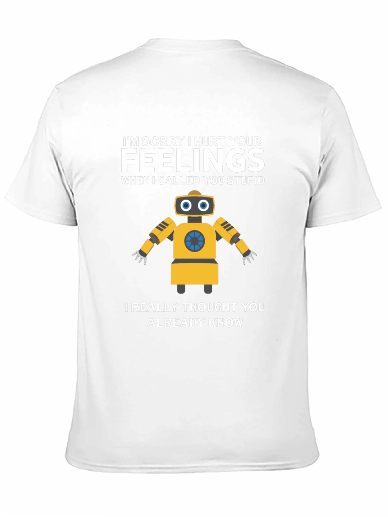 Black Funny Robot Apology Graphic T-Shirt view 11