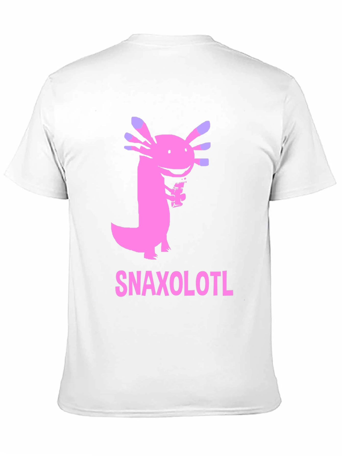 Black Snaxolotl Black T-Shirt - Funny Axolotl Snack Design view 11