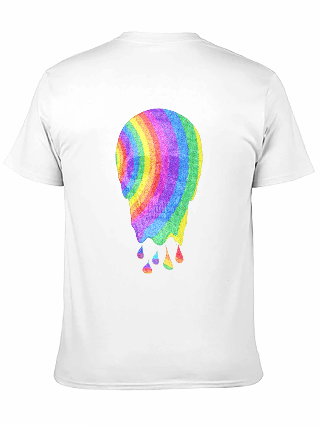Black Rainbow Melting Skull Graphic Tee view 11