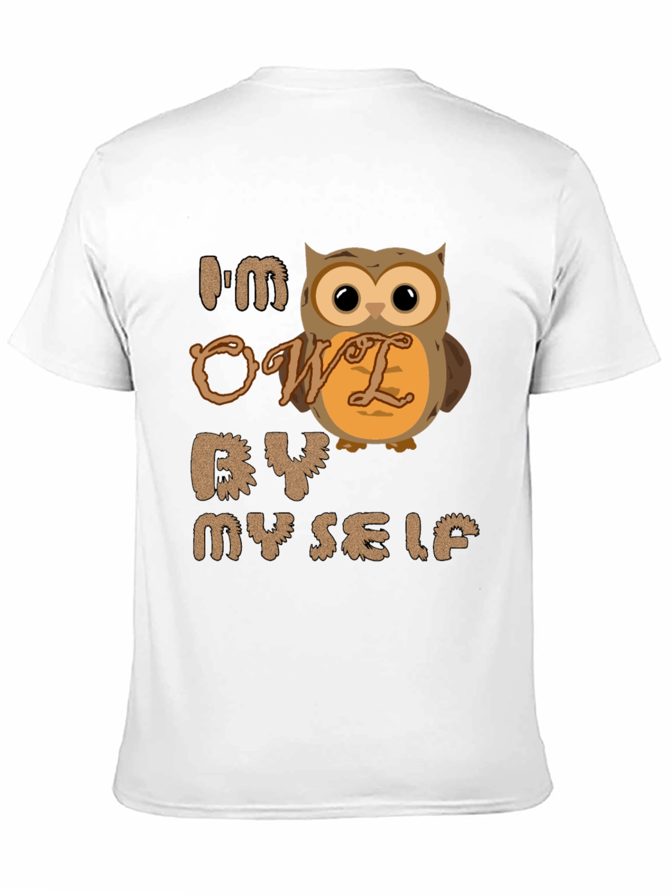 Black I'm Owl By Myself T-Shirt - Funny Novelty Tee view 11