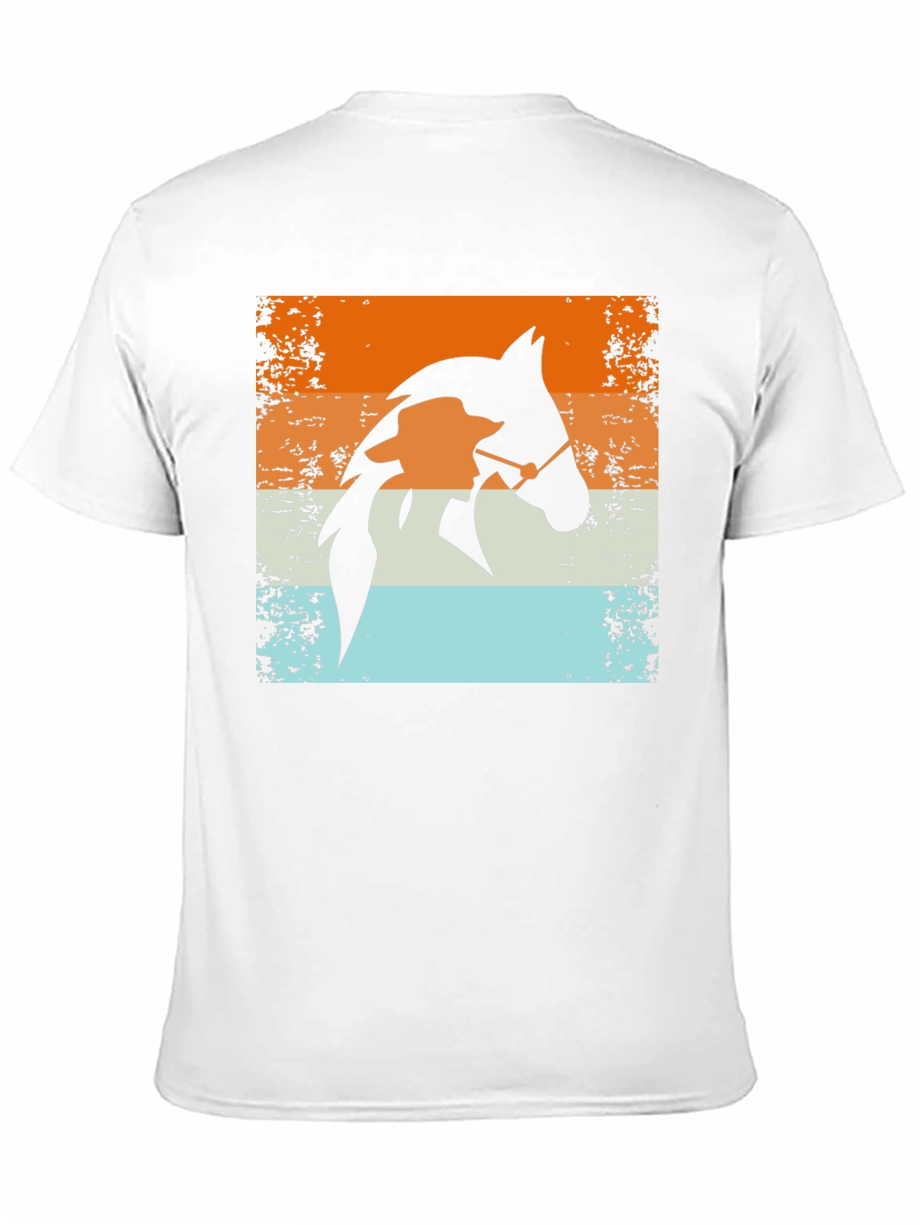 Black Retro Horse Rider T-Shirt - Equestrian Style view 11