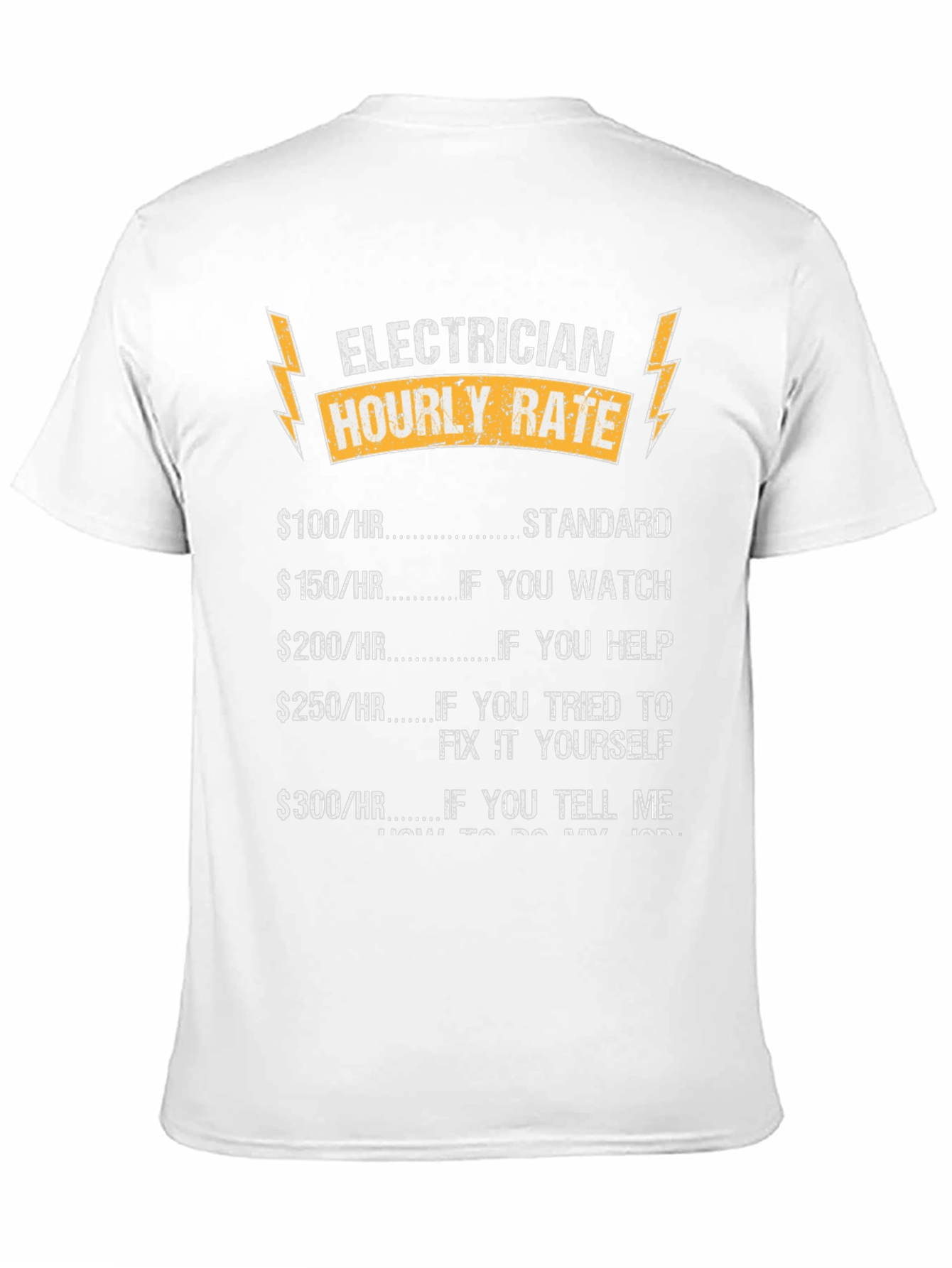 Black Electrician Hourly Rate T-Shirt Funny Job Tee view 11