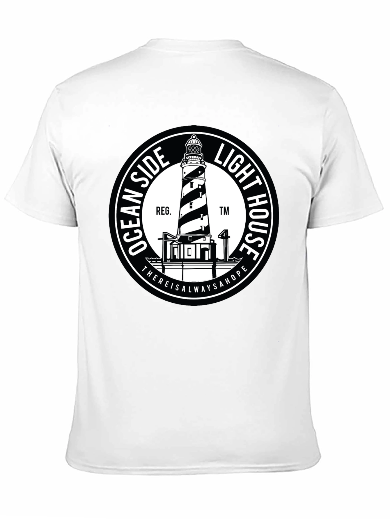 Black Oceanside Lighthouse T-Shirt - Black Graphic Tee view 11