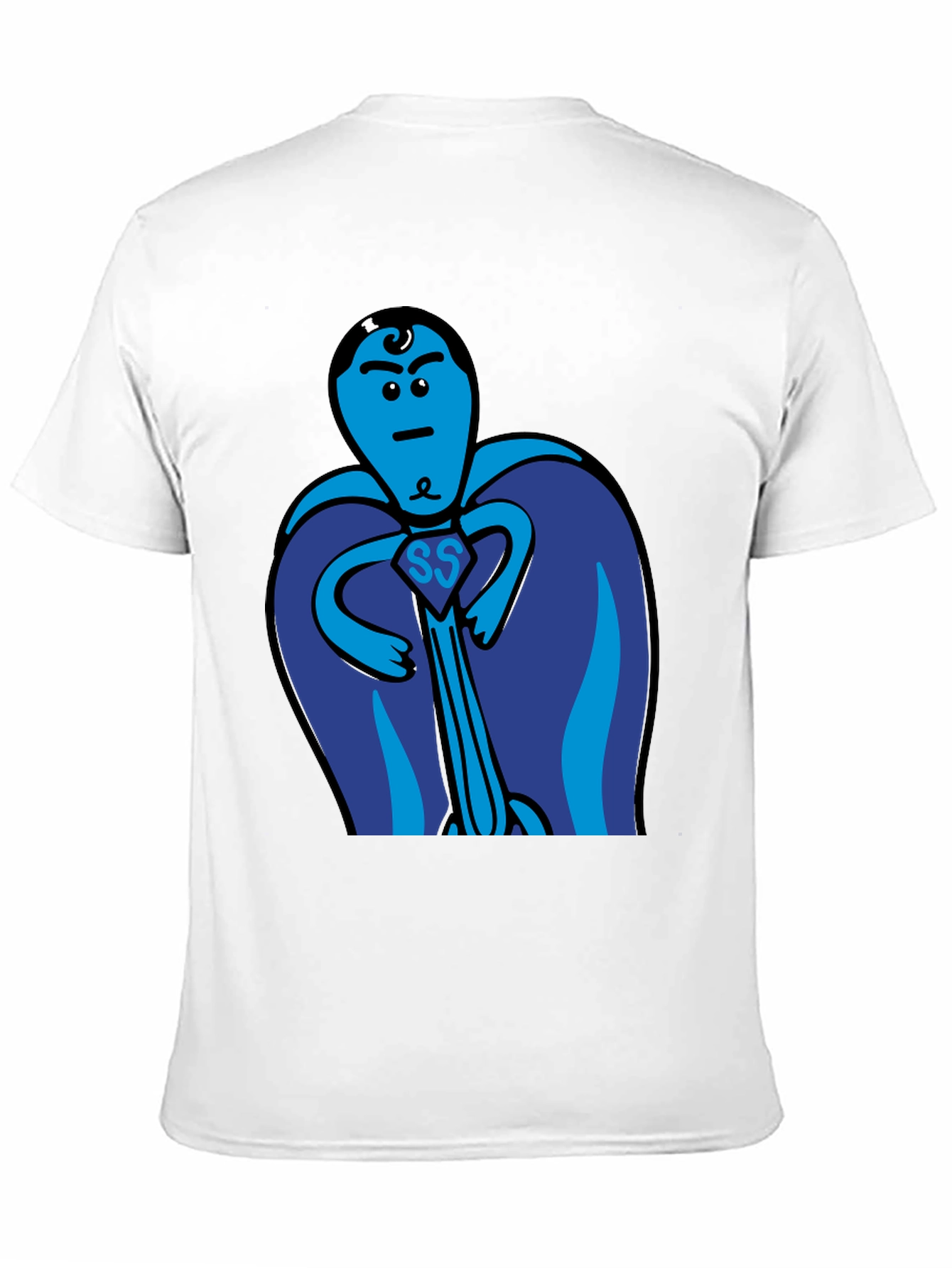 Black Superhero Cartoon T-Shirt - Black Cotton Tee view 11