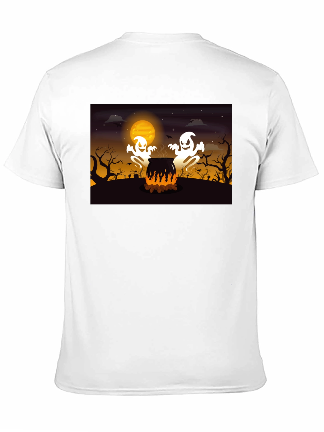 Black Spooky Ghosts Halloween T-Shirt view 11