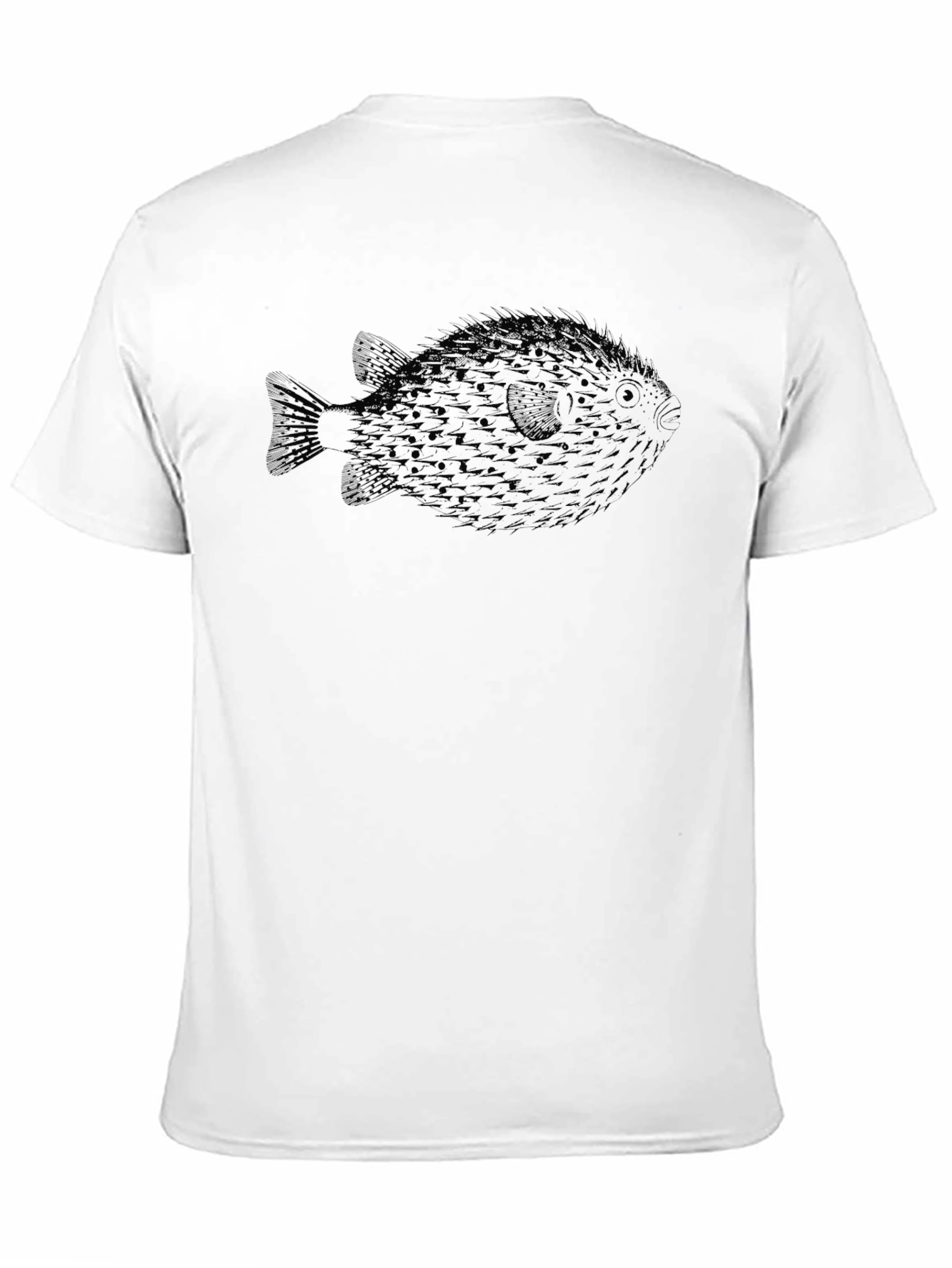 Black Black T-Shirt with Fish Print view 11