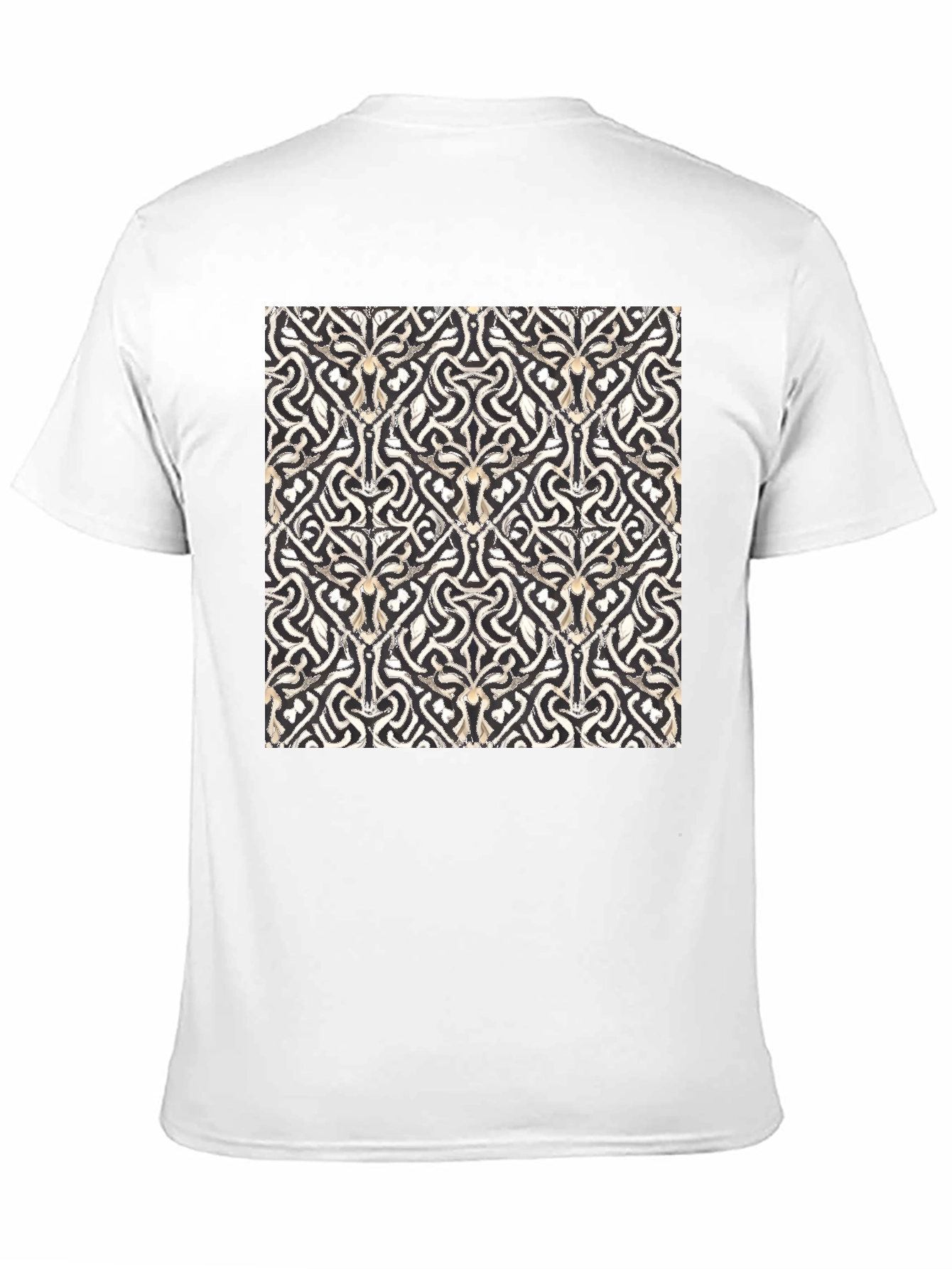 Black Abstract Pattern Black T-Shirt view 11