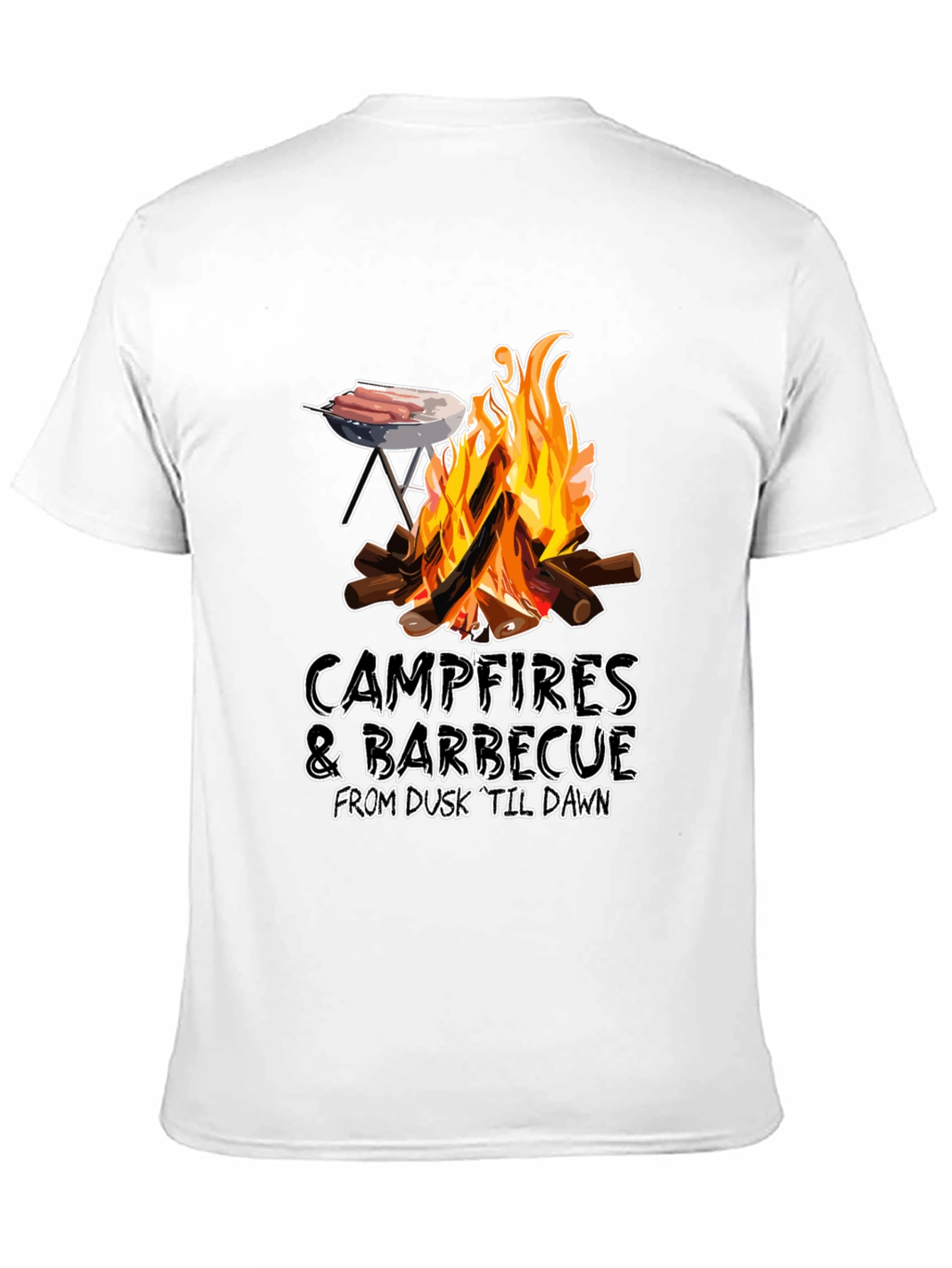 Black Campfires & Barbecue T-Shirt view 11