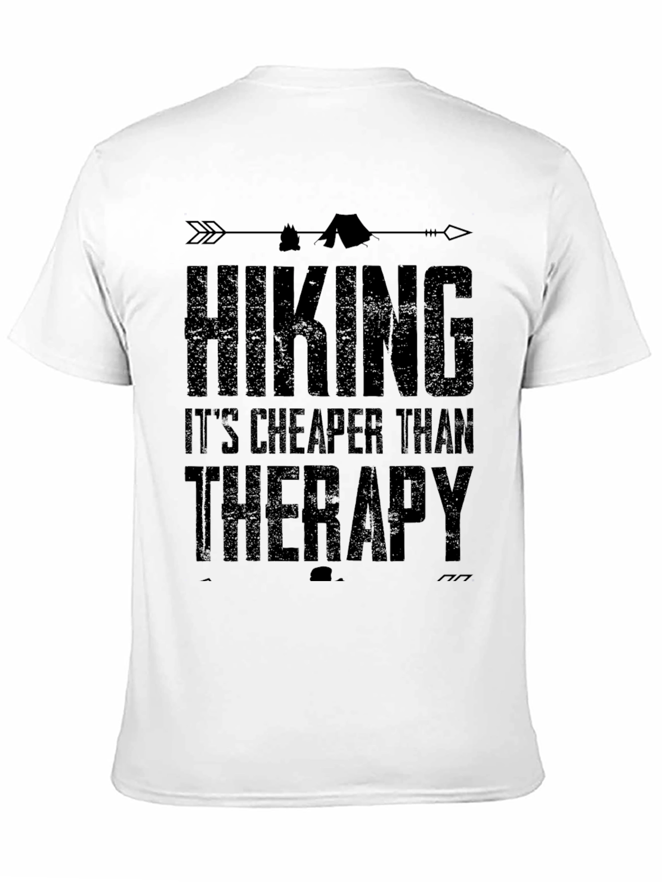 Black Hiking is Cheaper Than Therapy Graphic T-Shirt view 11