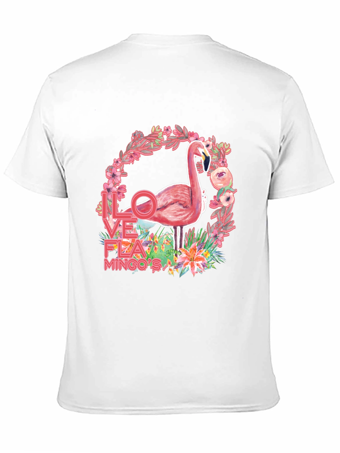 Black I Love Flamingos Graphic T-Shirt view 11