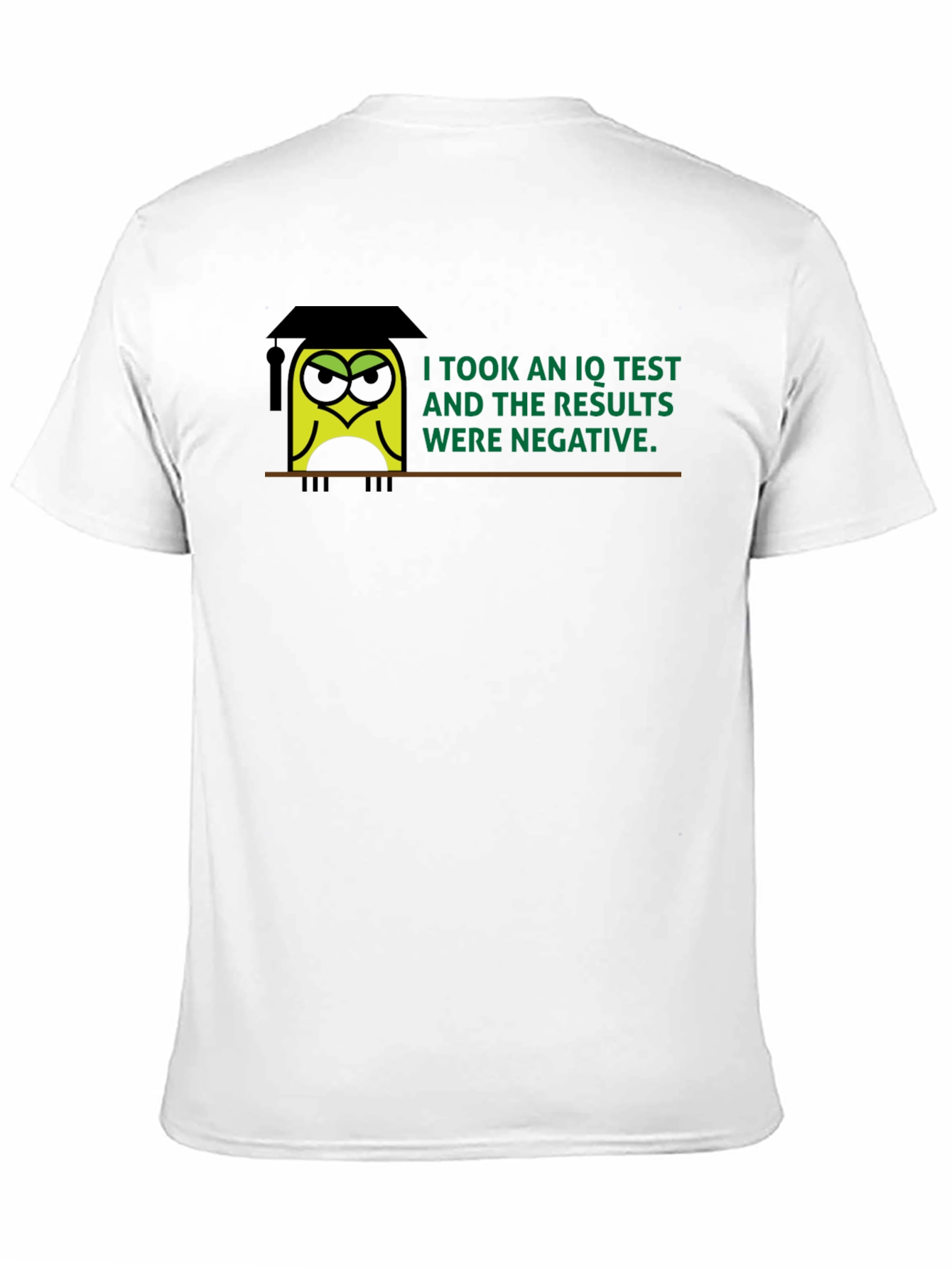 Black Negative IQ Test Owl Humor Graphic T-Shirt view 11